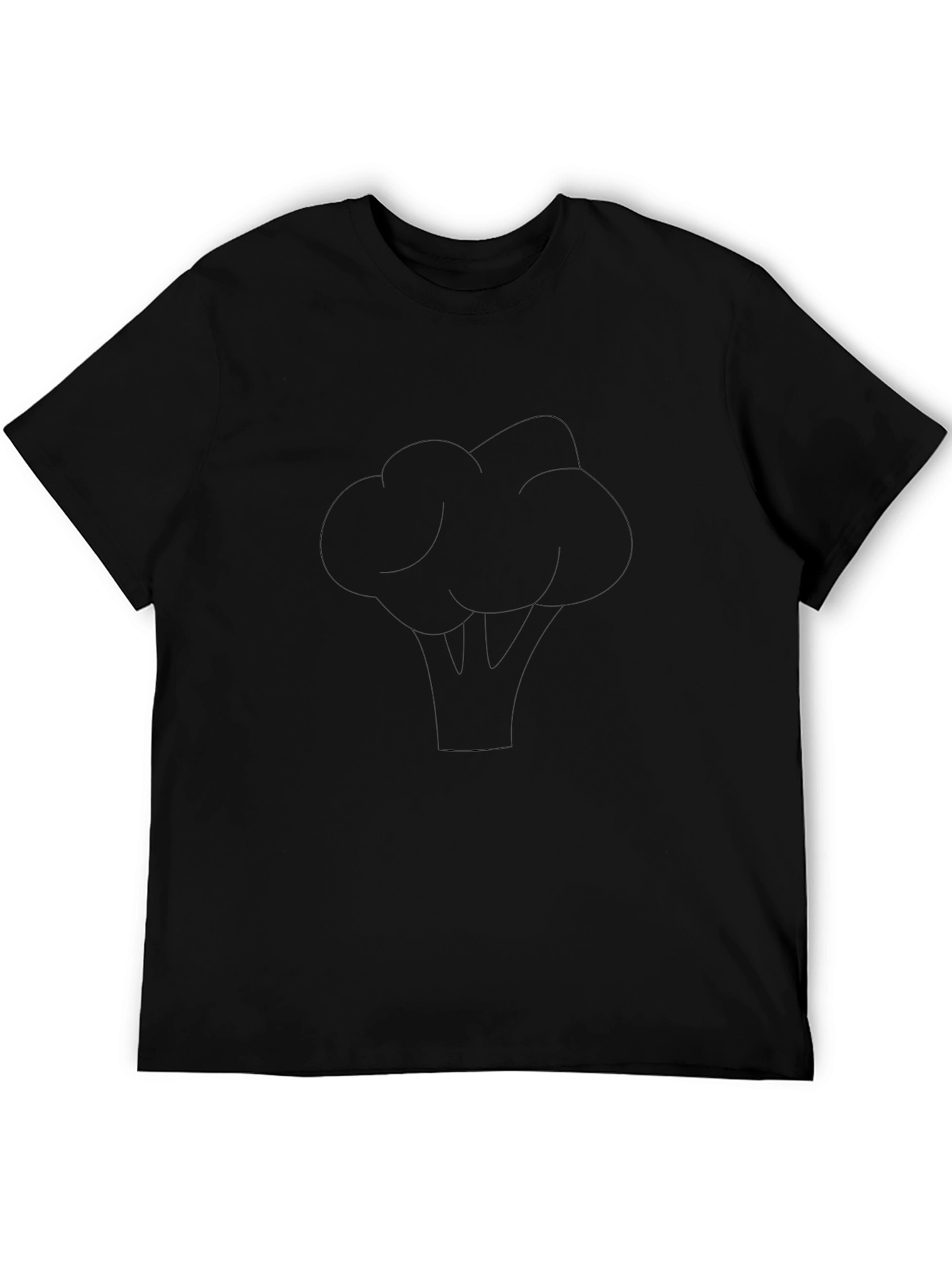 Broccoli Graphic Tee - Black Cotton T-Shirt
