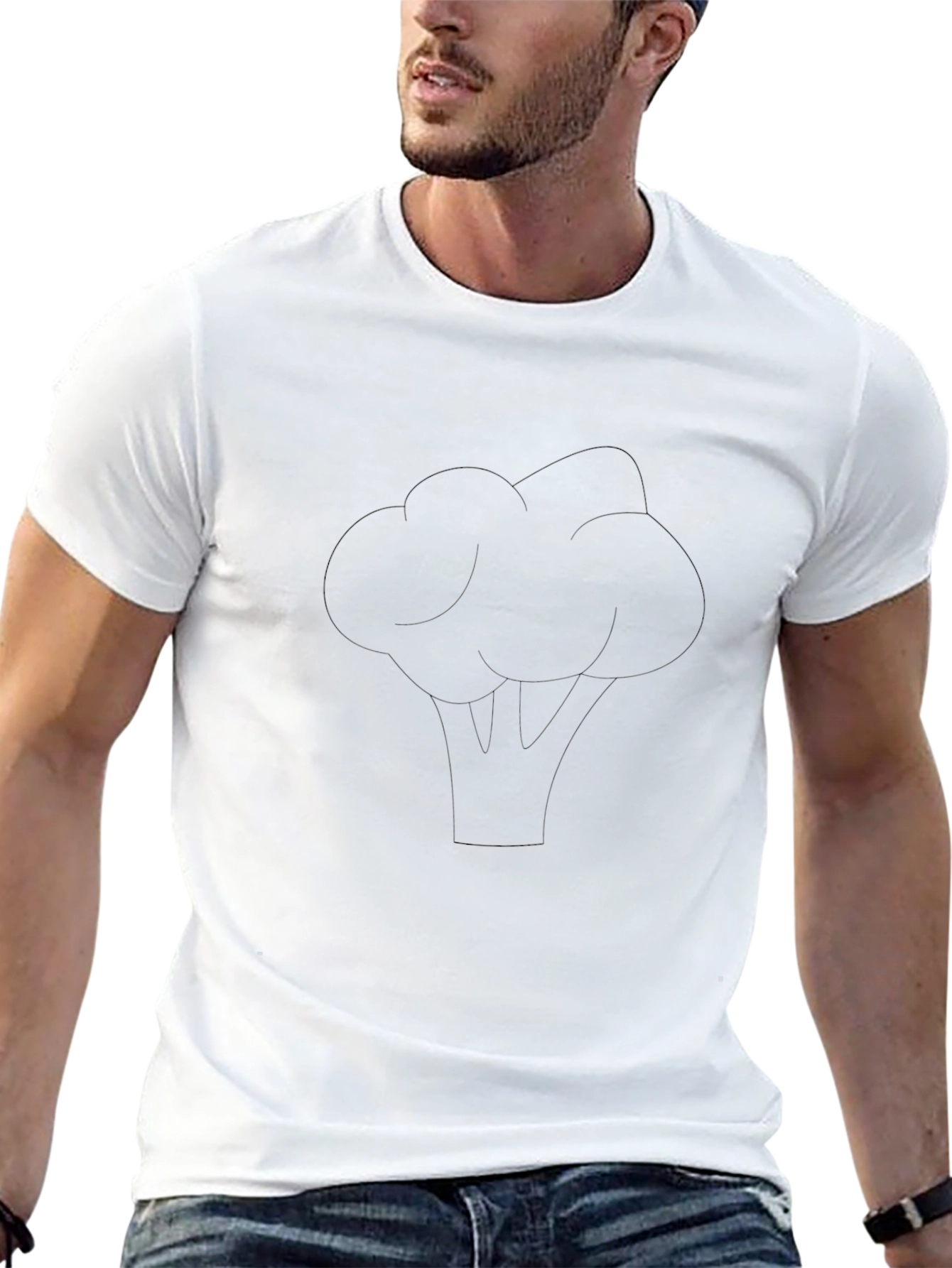 Broccoli Graphic Tee - Black Cotton T-Shirt