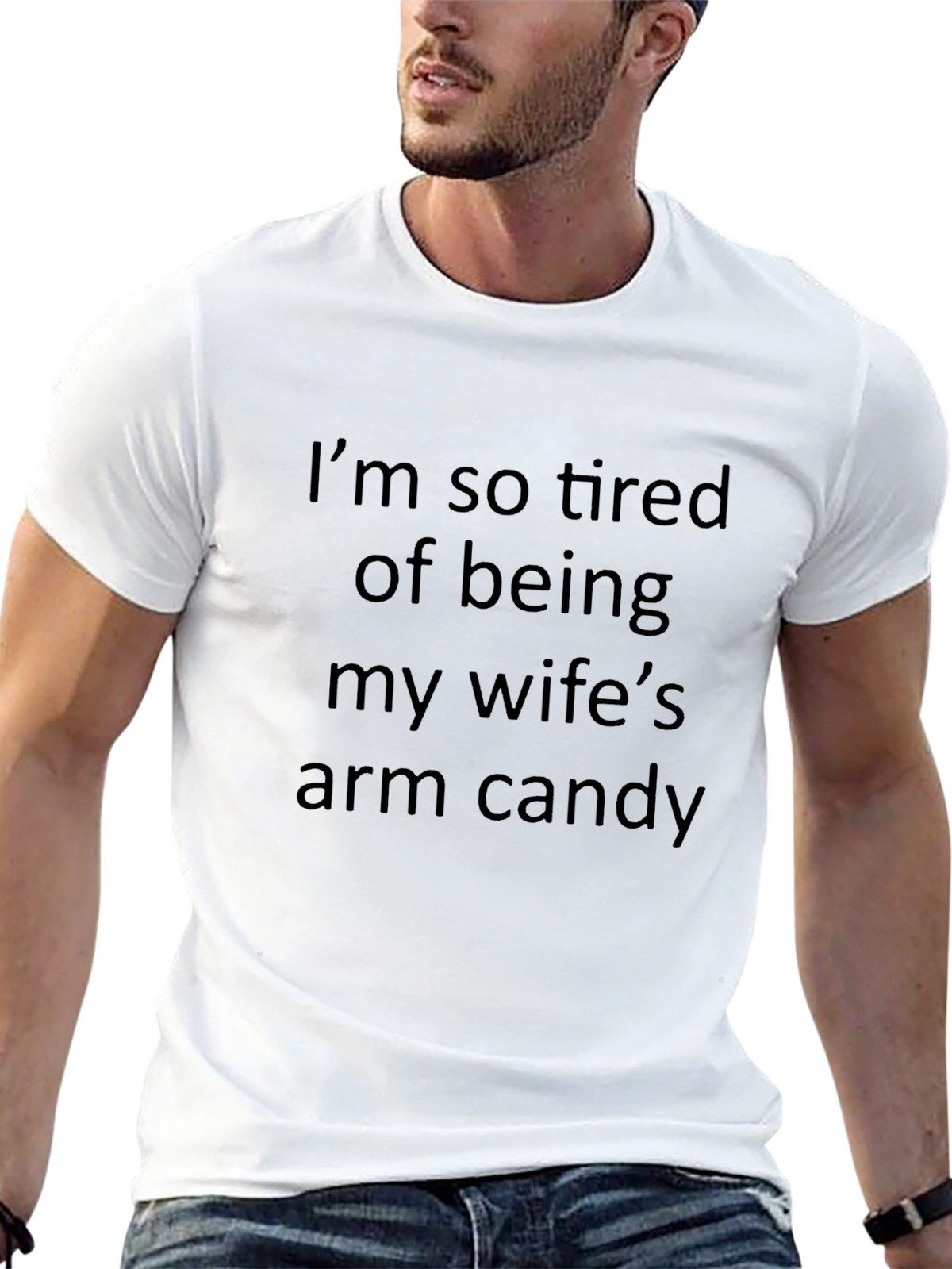 Funny Arm Candy Graphic Tee - Mens Casual T-Shirt