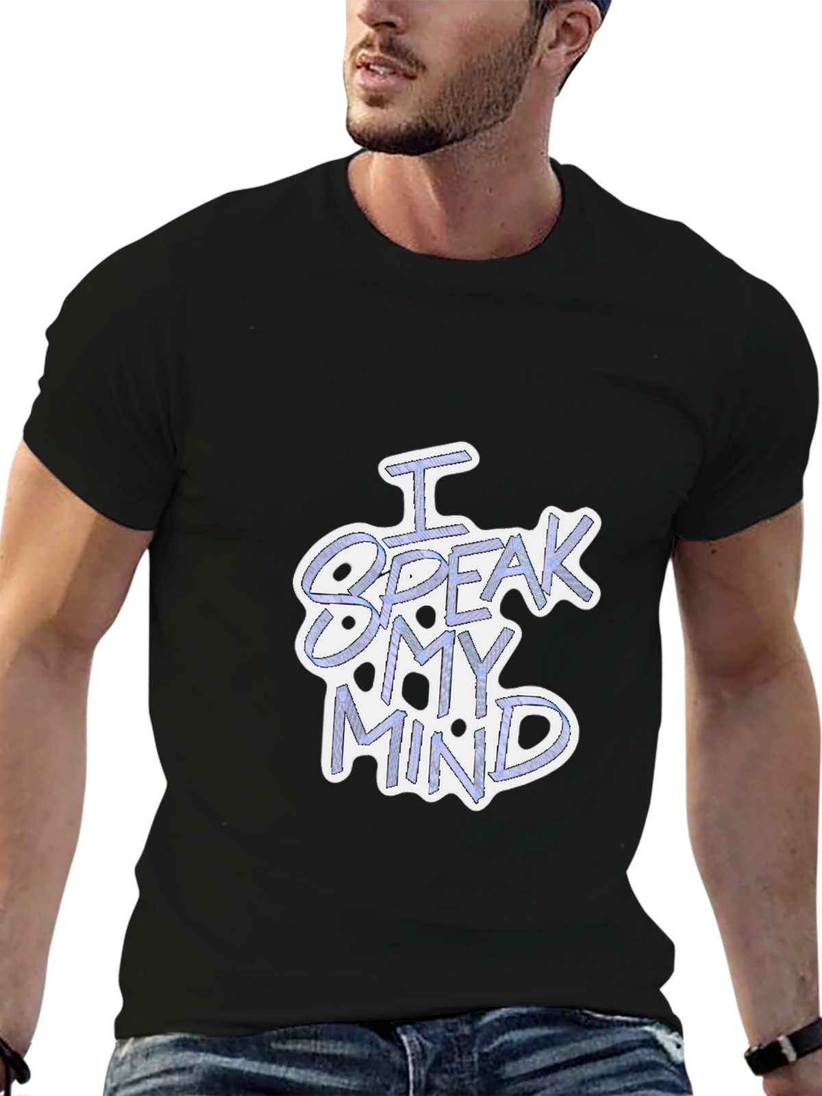 I Speak My Mind Black Graphic T-Shirt