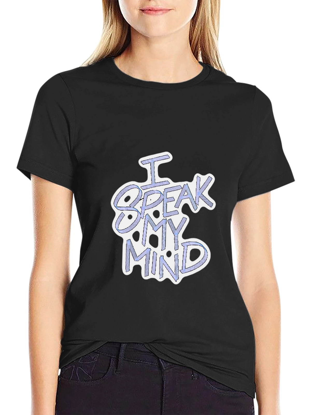 I Speak My Mind Black Graphic T-Shirt