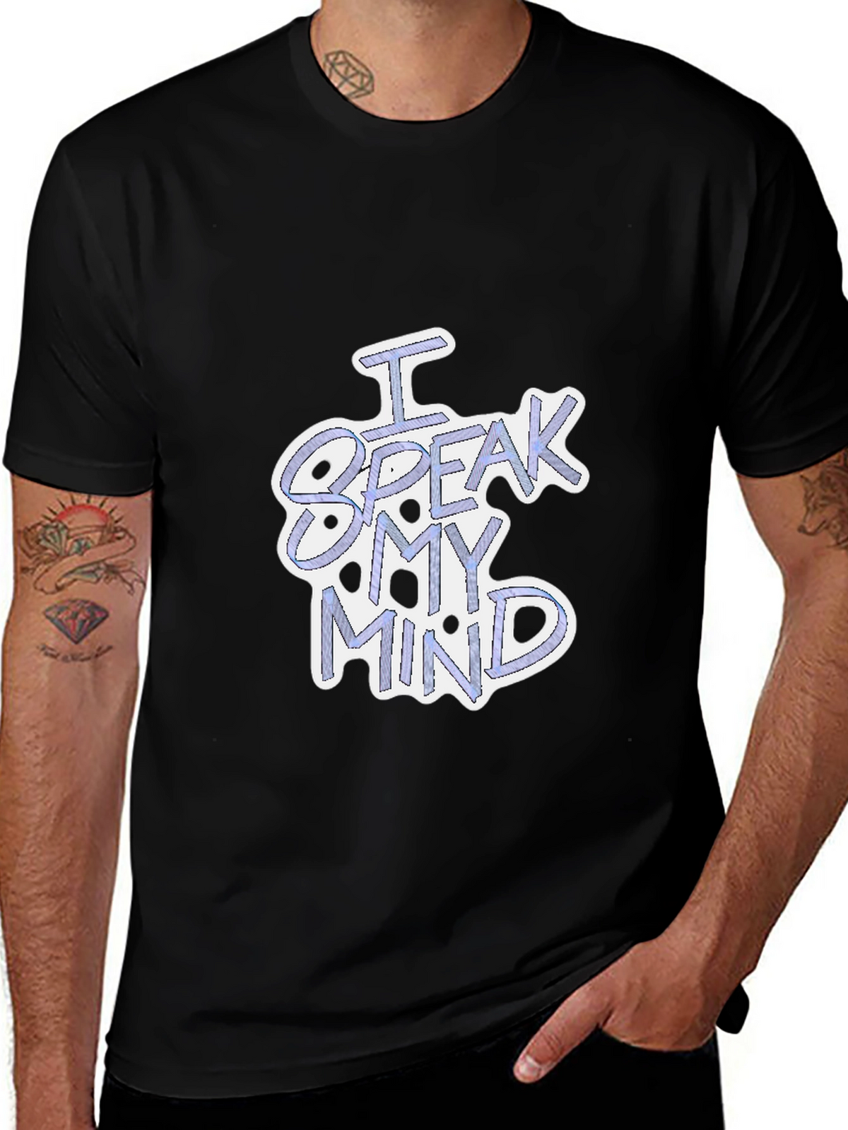 I Speak My Mind Black Graphic T-Shirt