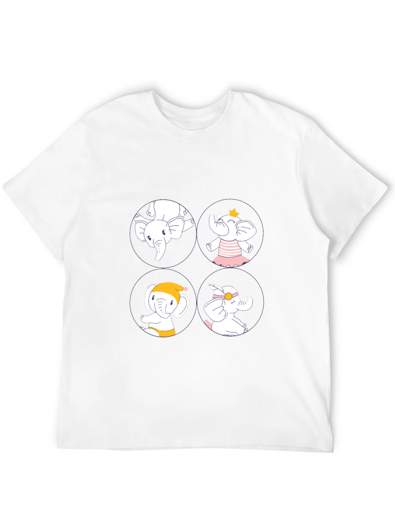 Elephant Cartoon T-Shirt Cute Design