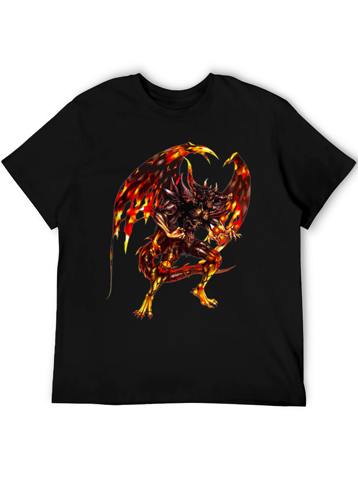 Fiery Dragon Graphic Black T-Shirt