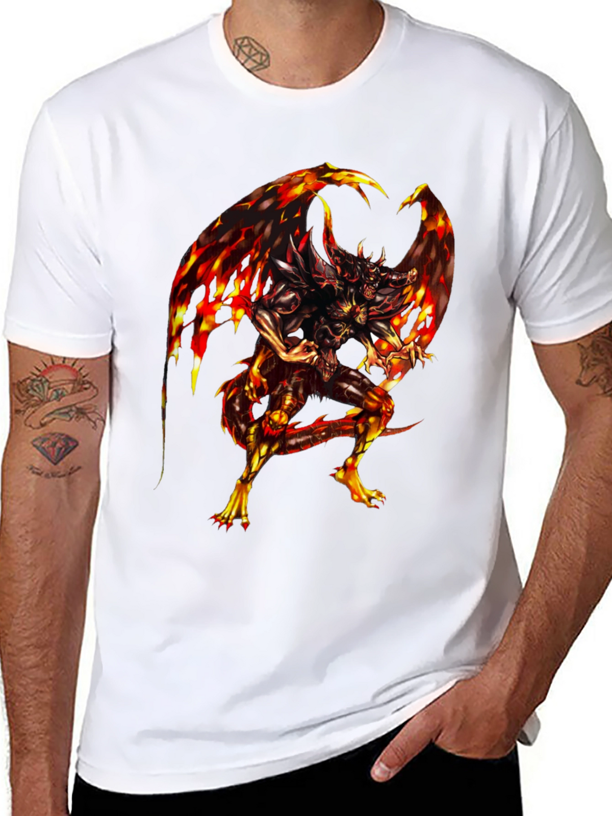 Fiery Dragon Graphic Black T-Shirt