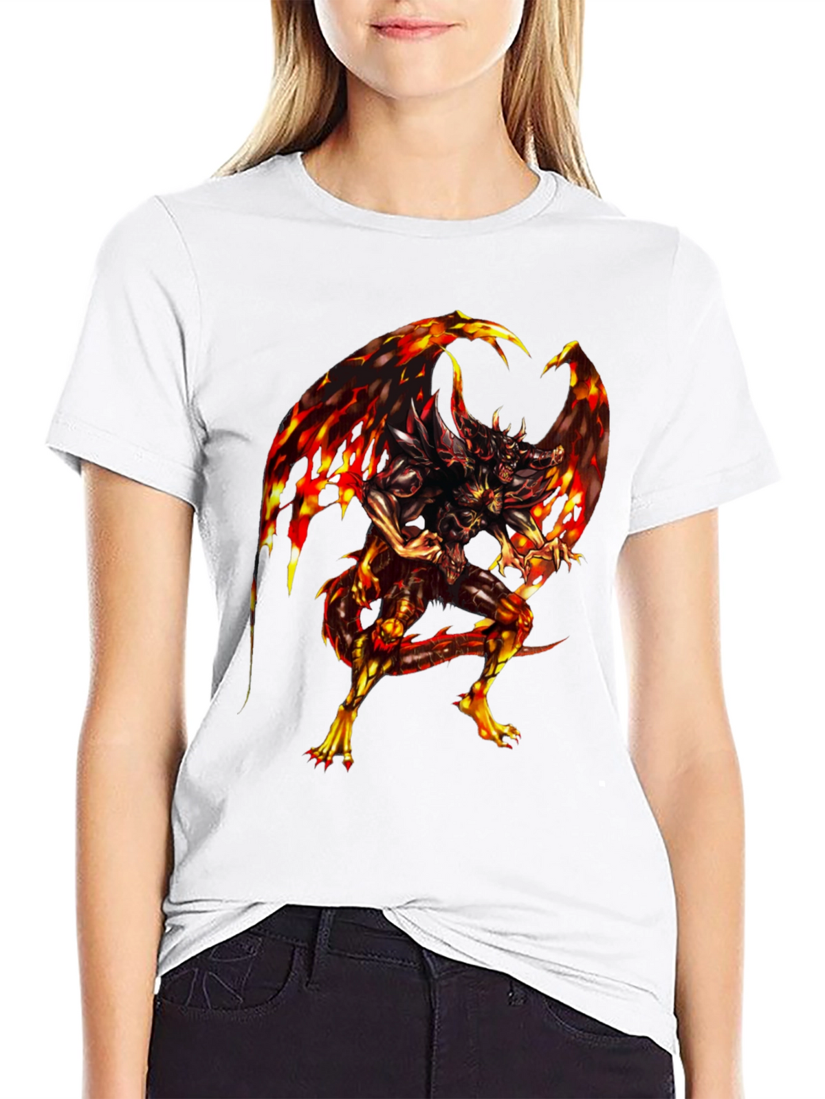 Fiery Dragon Graphic Black T-Shirt