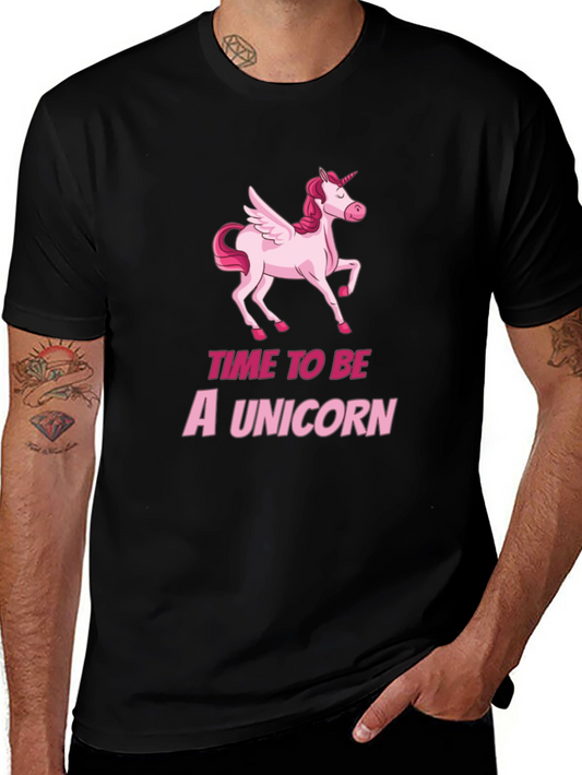 Time To Be A Unicorn Black T-Shirt
