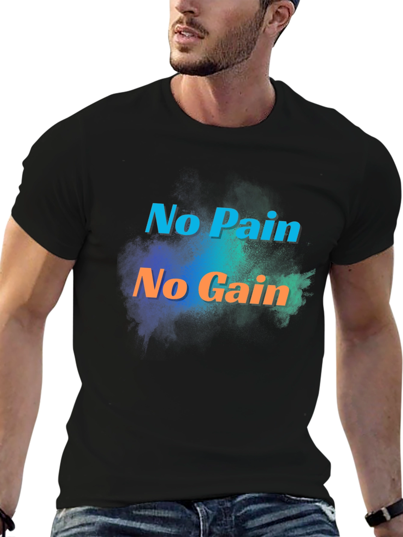 Motivational No Pain No Gain Black T-Shirt