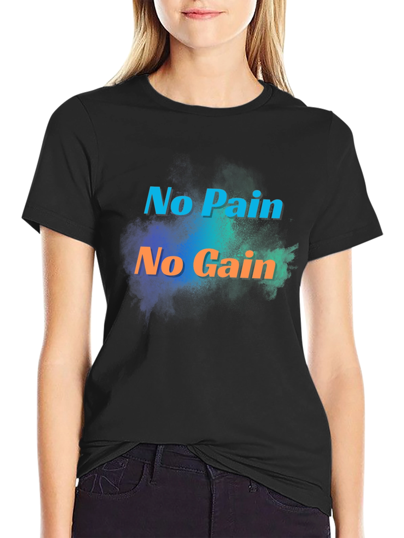 Motivational No Pain No Gain Black T-Shirt