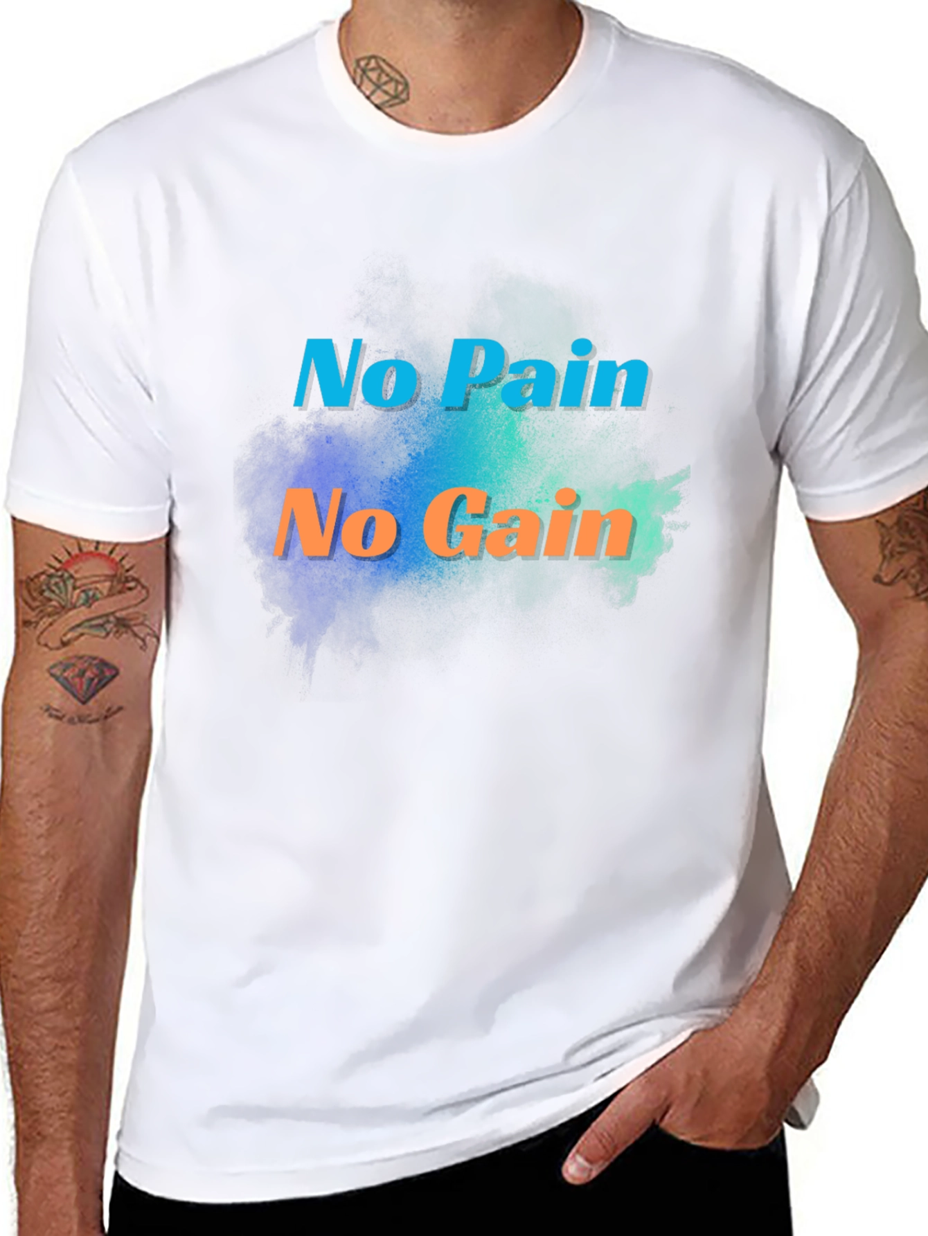Motivational No Pain No Gain Black T-Shirt