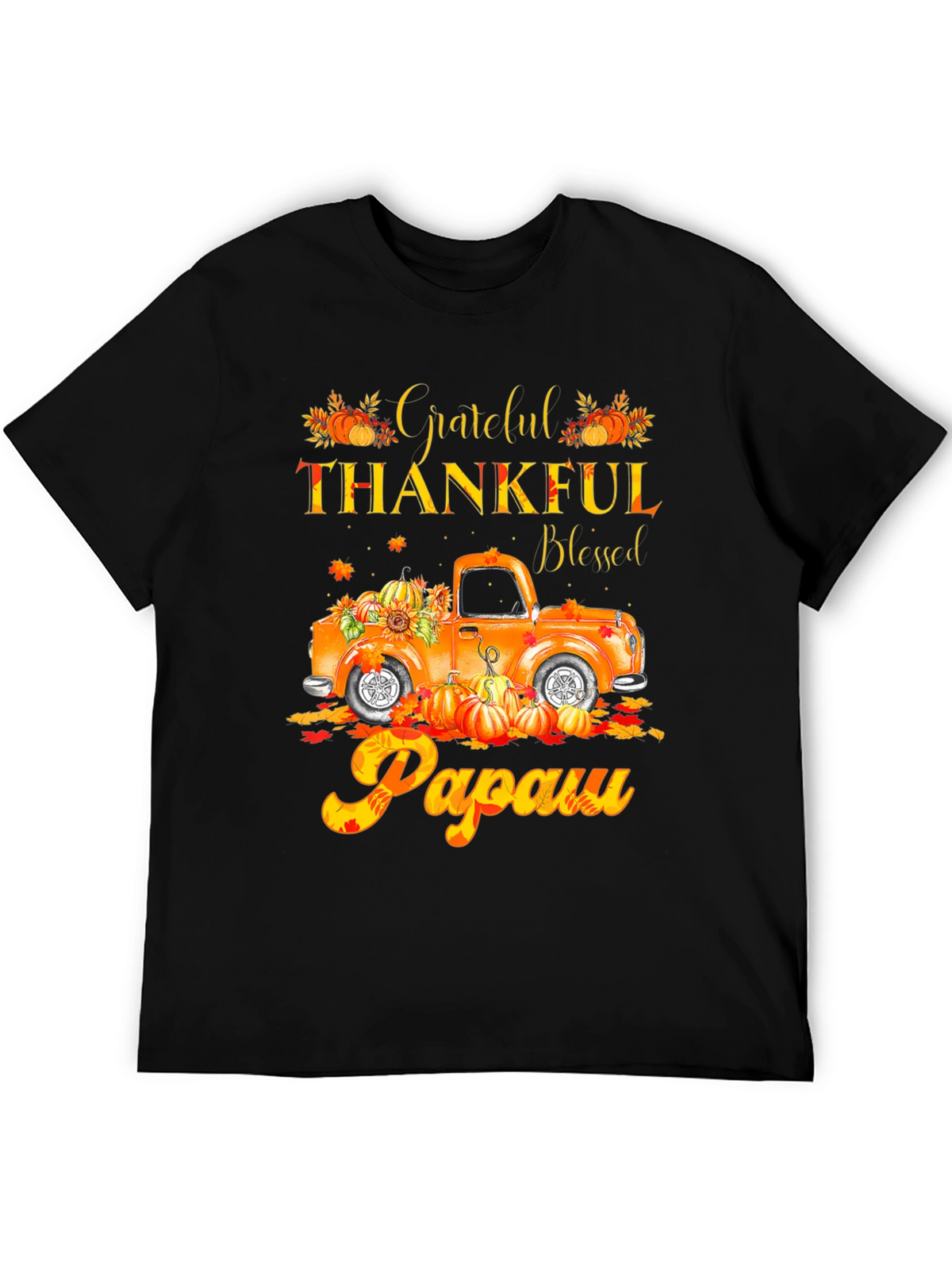 Grateful Thankful Blessed Papaw Fall Truck T-Shirt