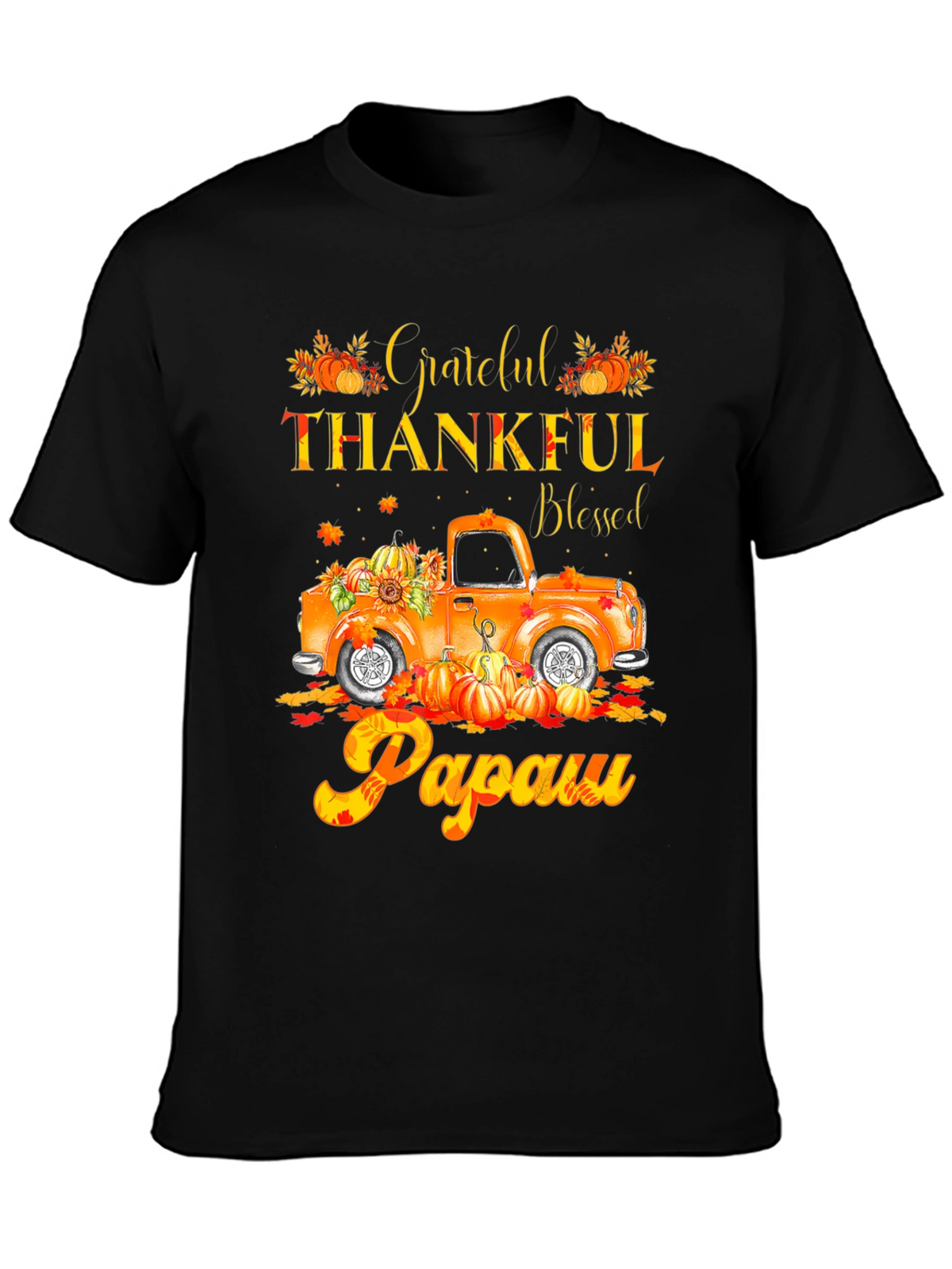 Grateful Thankful Blessed Papaw Fall Truck T-Shirt