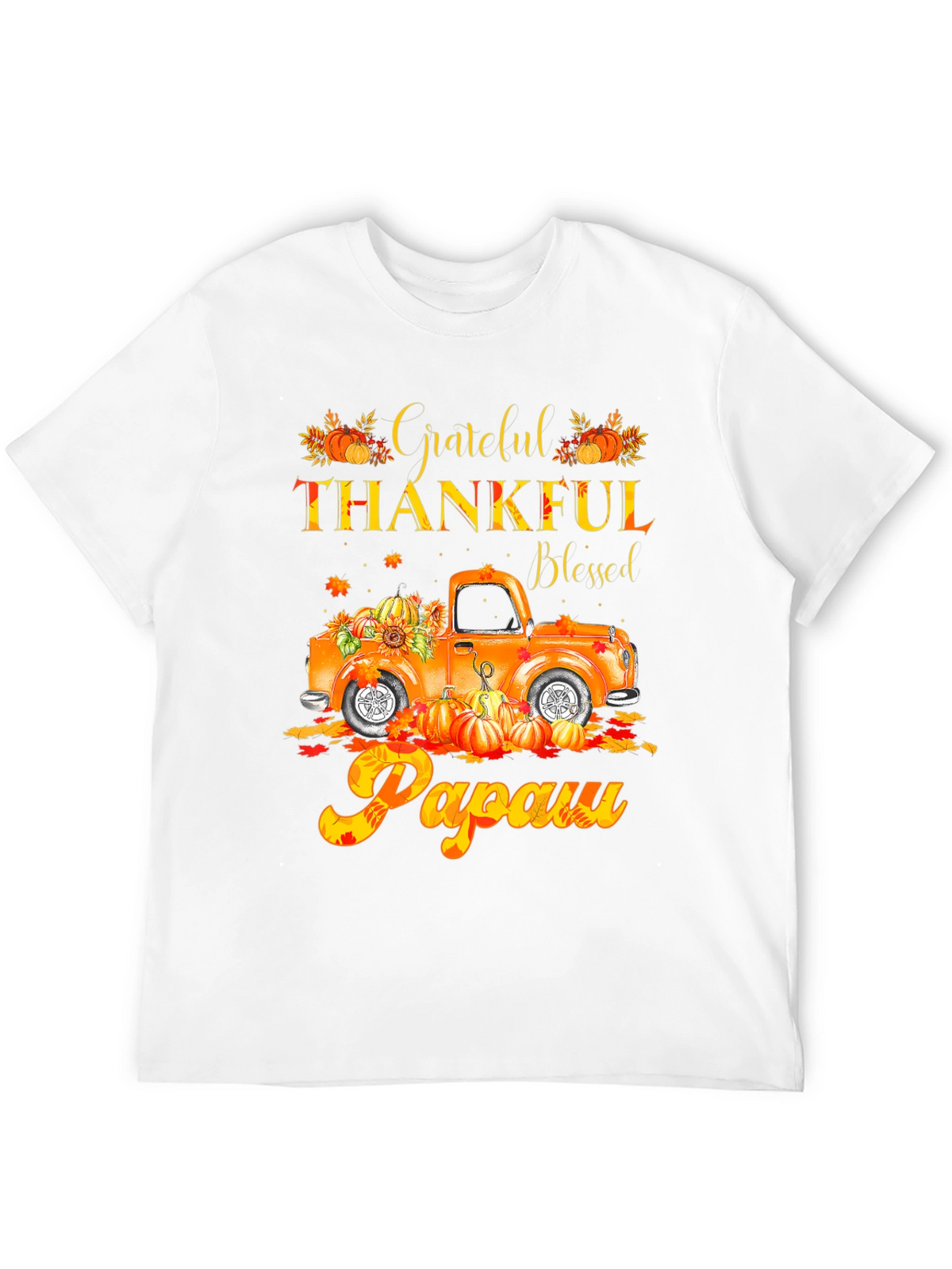 Grateful Thankful Blessed Papaw Fall Truck T-Shirt