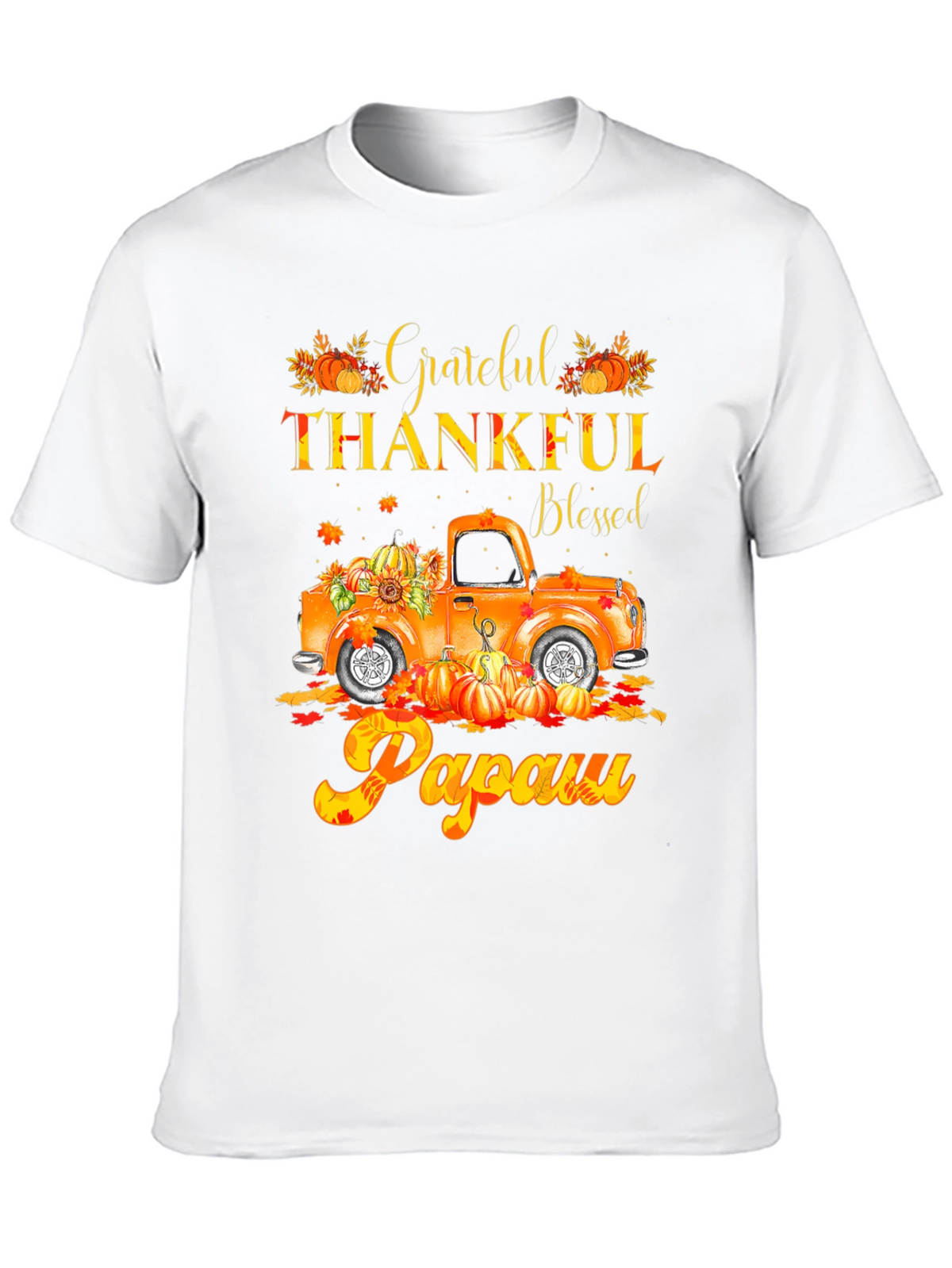 Grateful Thankful Blessed Papaw Fall Truck T-Shirt