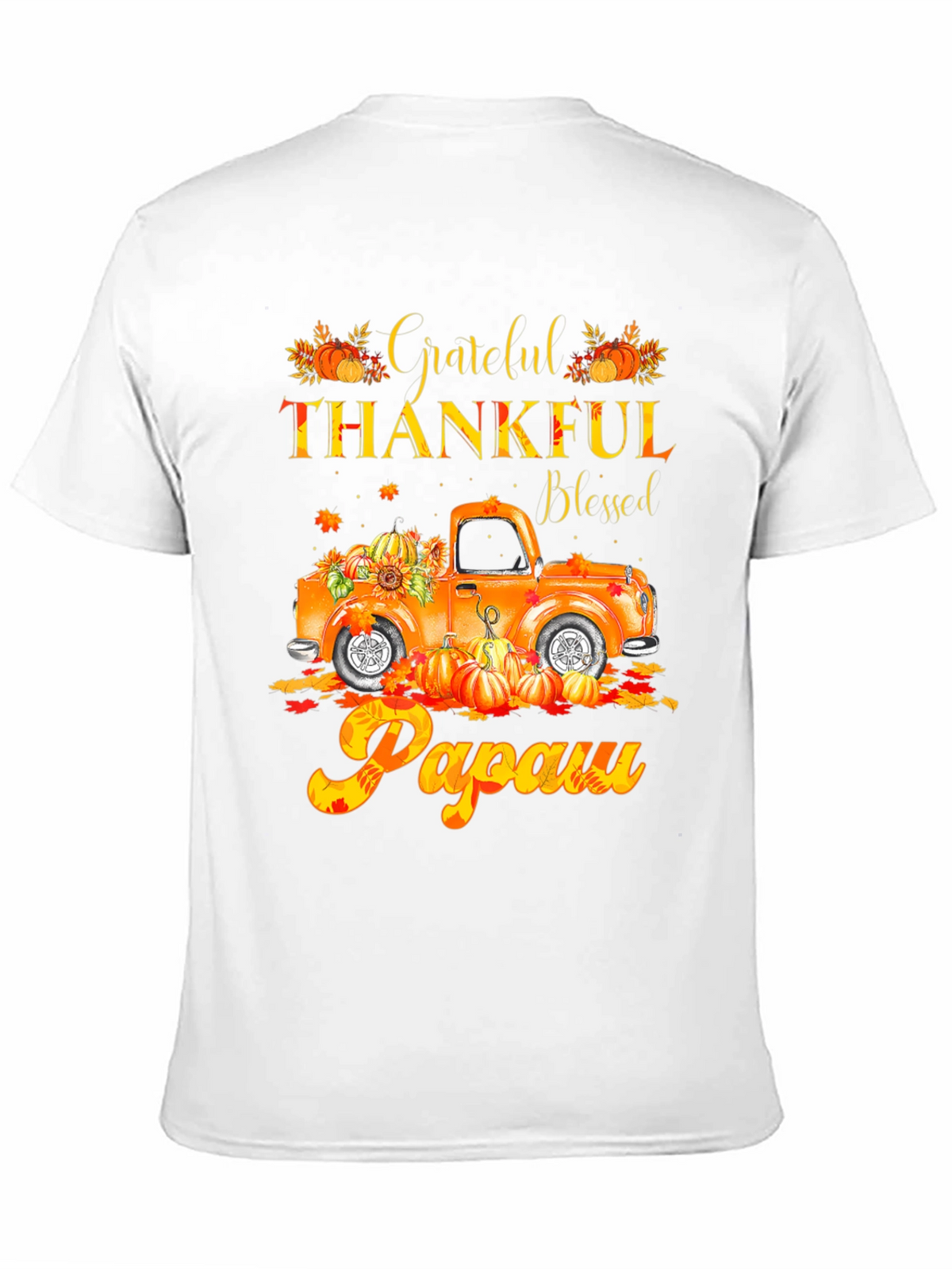 Grateful Thankful Blessed Papaw Fall Truck T-Shirt
