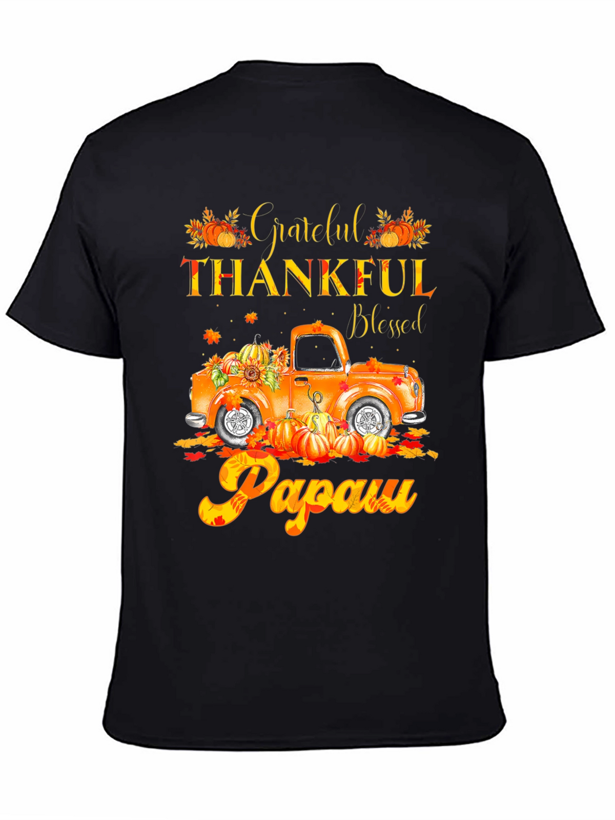 Grateful Thankful Blessed Papaw Fall Truck T-Shirt