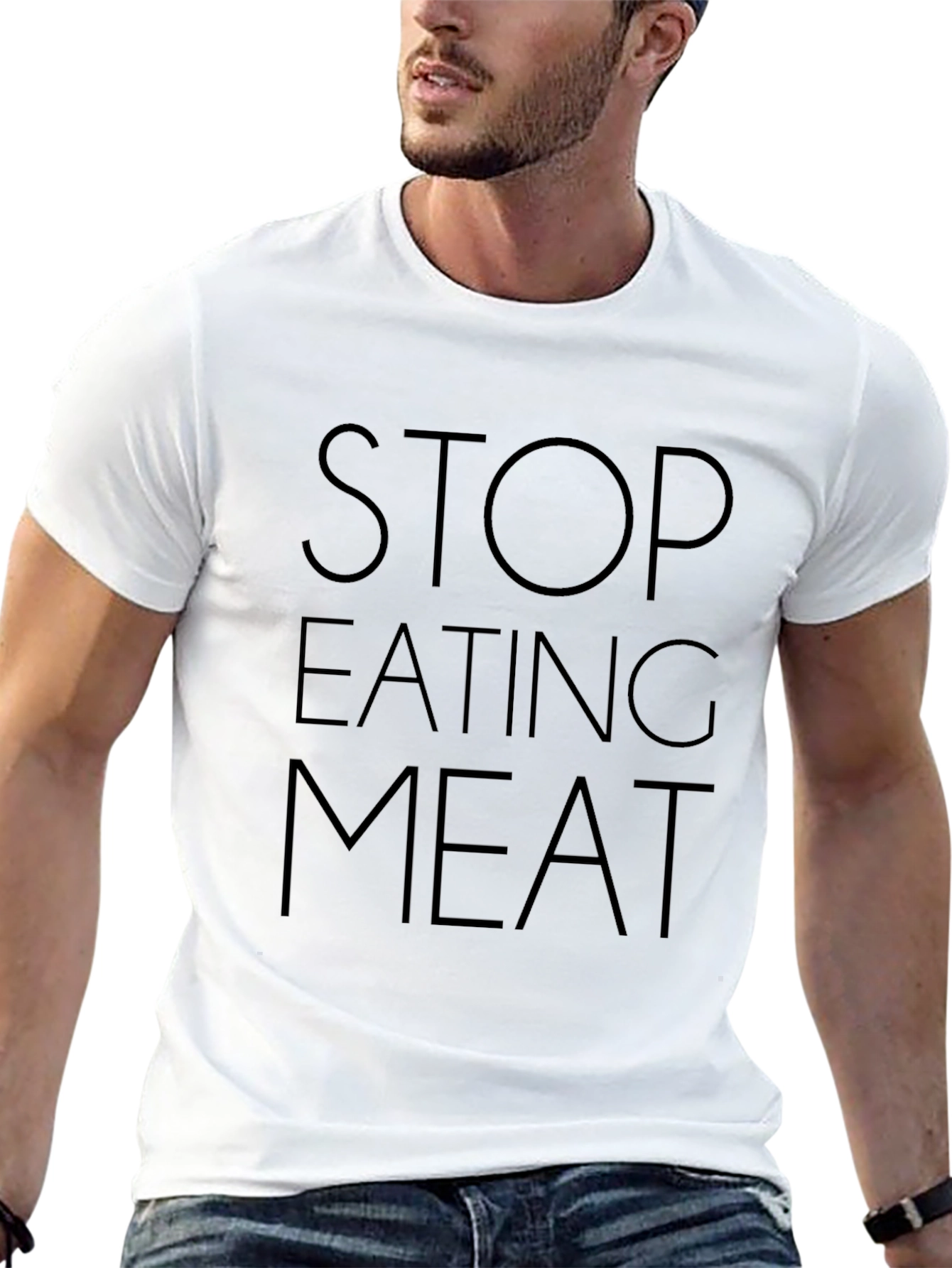Stop Eating Meat Graphic Tee - Vegan T-Shirt