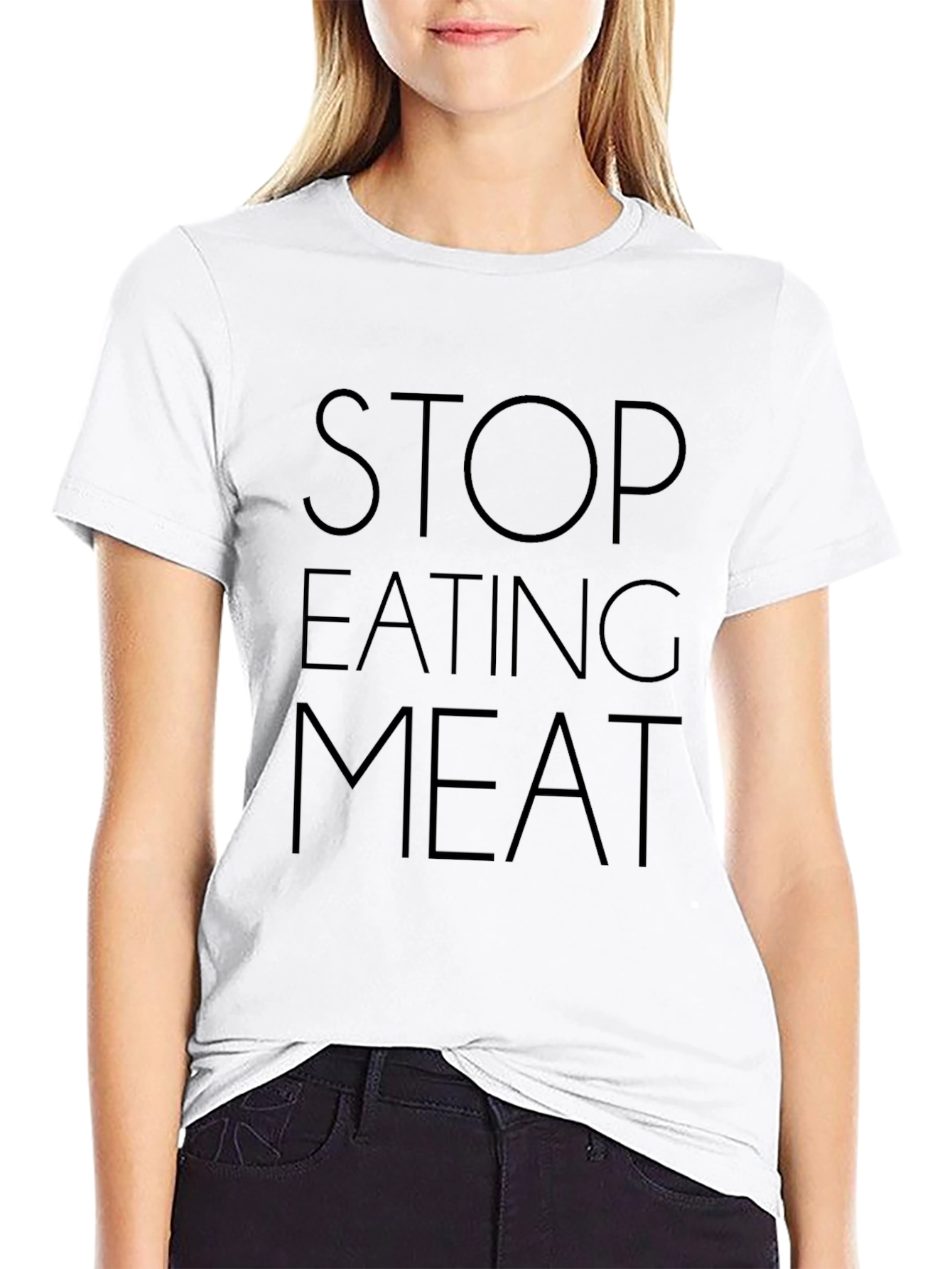 Stop Eating Meat Graphic Tee - Vegan T-Shirt