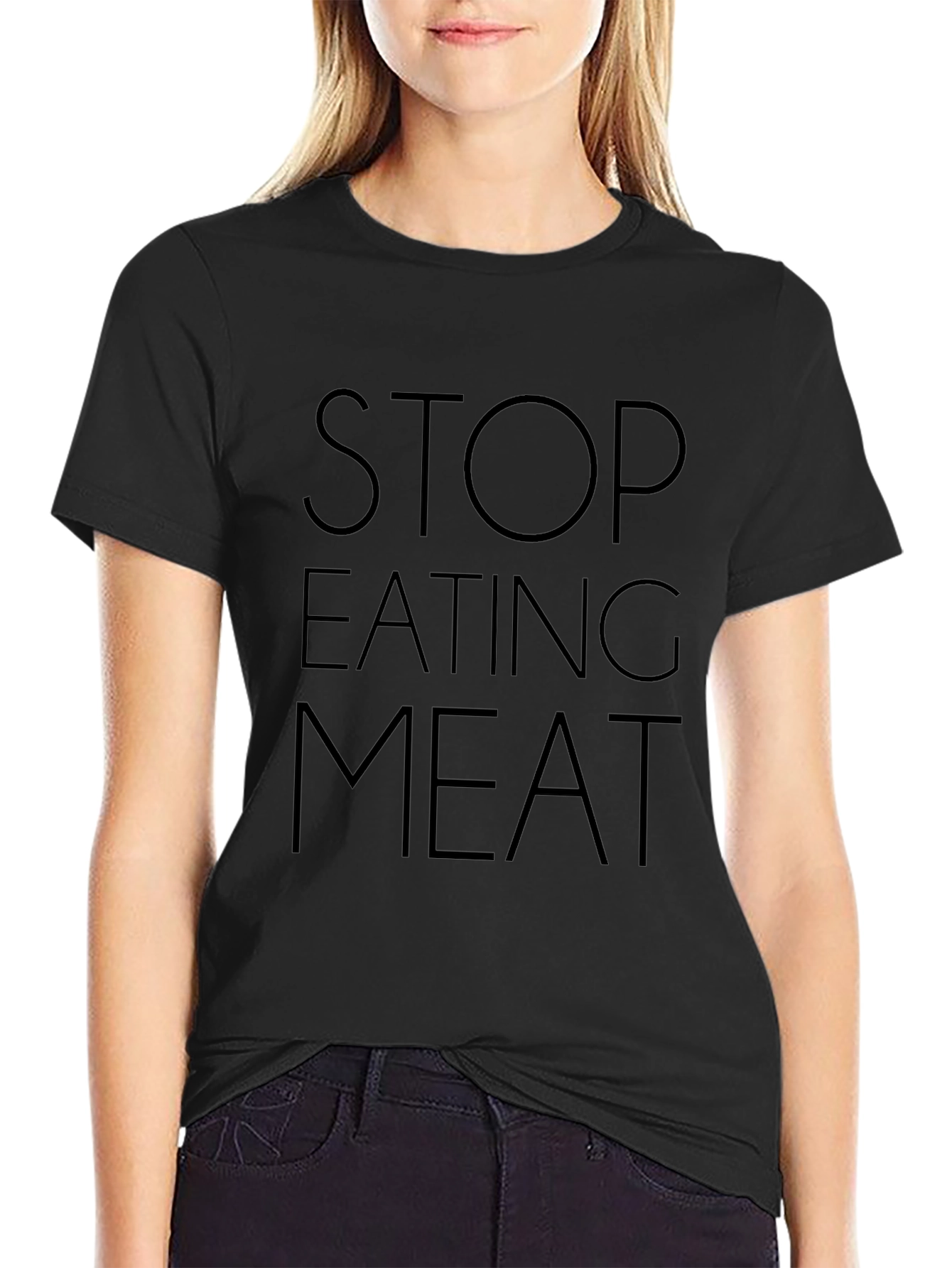 Stop Eating Meat Graphic Tee - Vegan T-Shirt