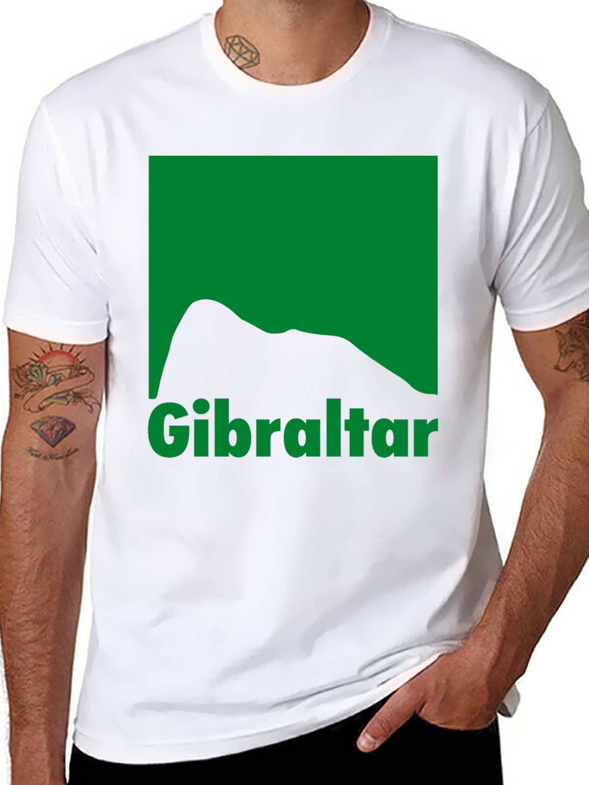 Gibraltar Graphic Tee - Black Cotton T-Shirt