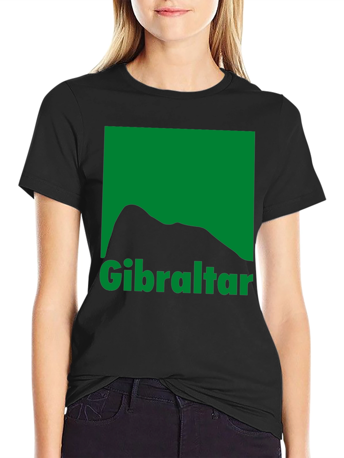 Gibraltar Graphic Tee - Black Cotton T-Shirt