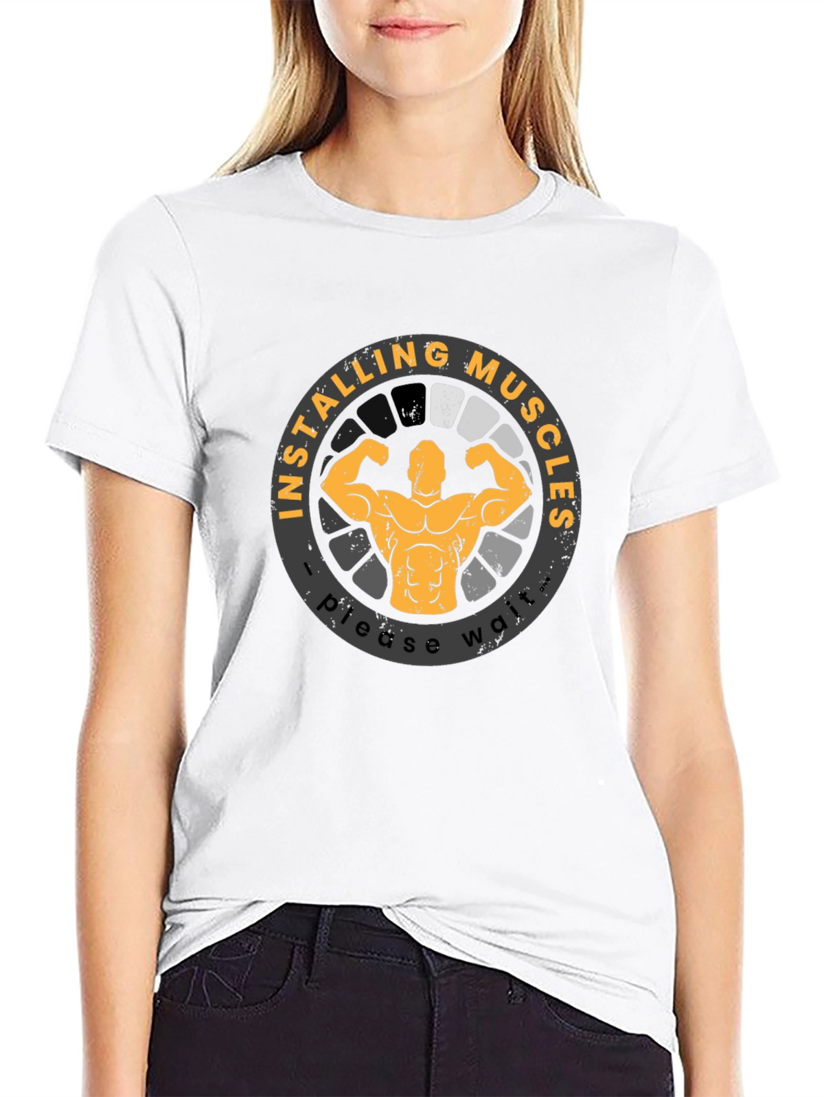 Installing Muscles T-Shirt Funny Gym Workout Shirt
