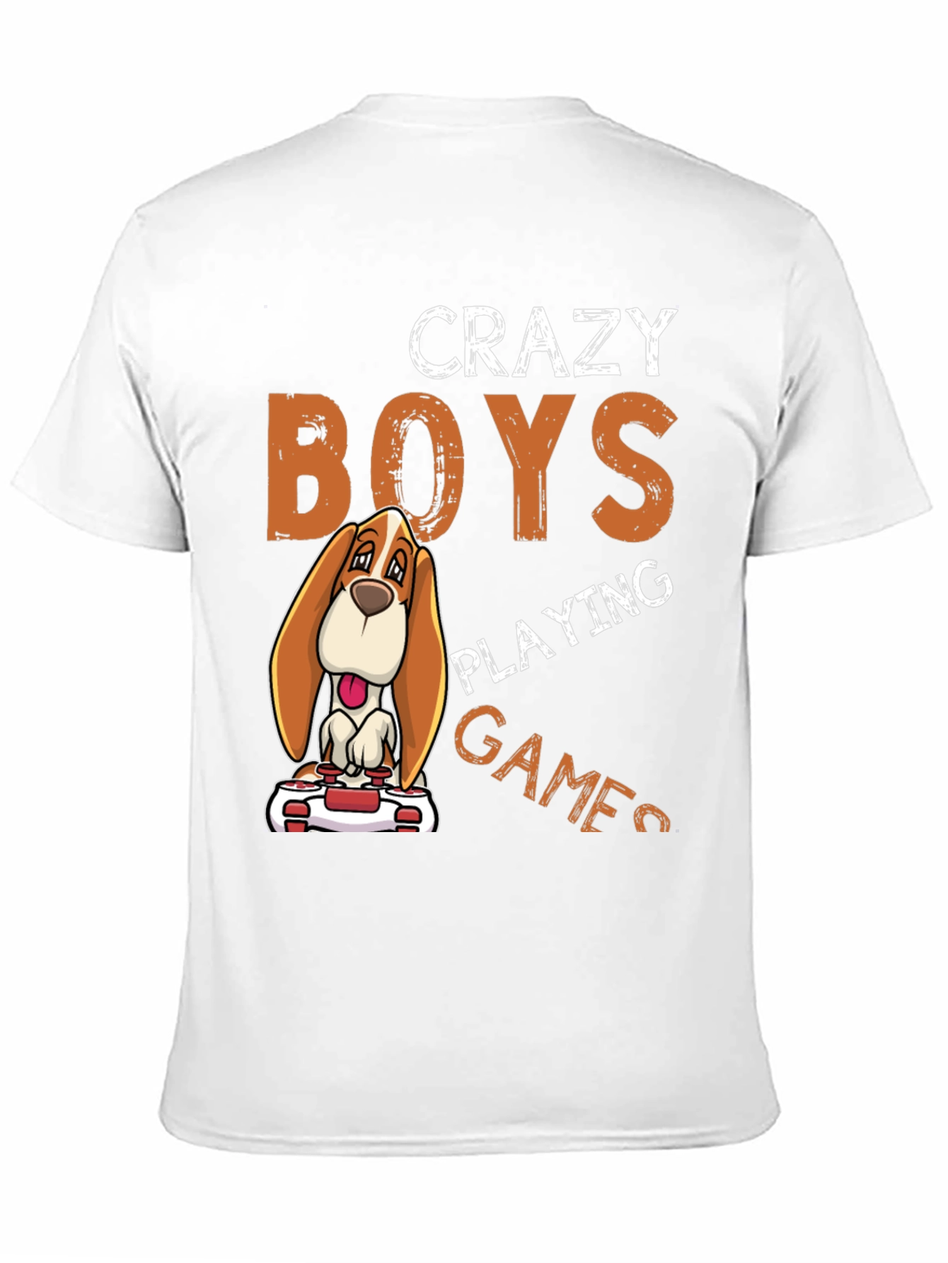 Crazy Boys Playing Games Dog Graphic T-Shirt