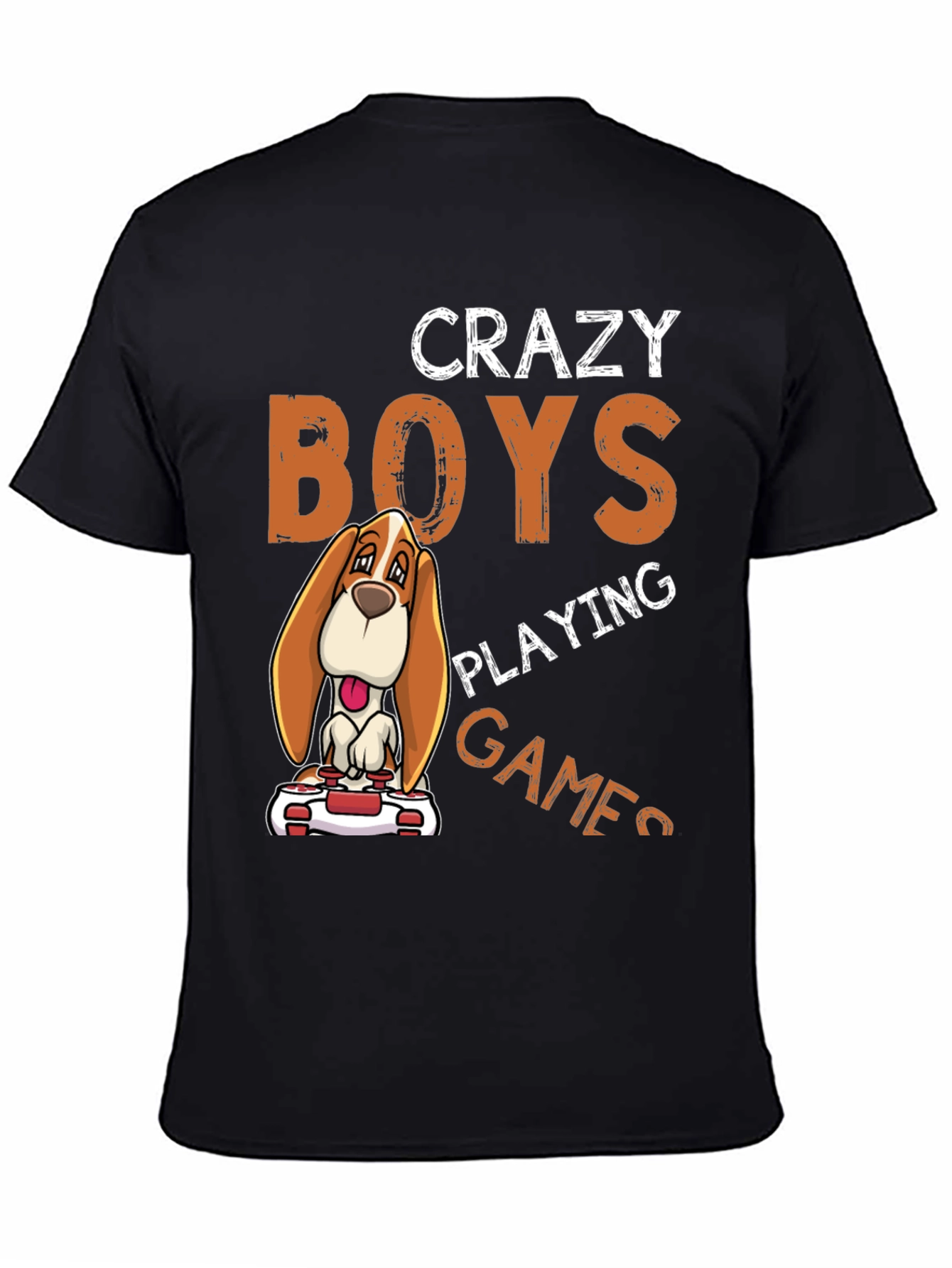Crazy Boys Playing Games Dog Graphic T-Shirt