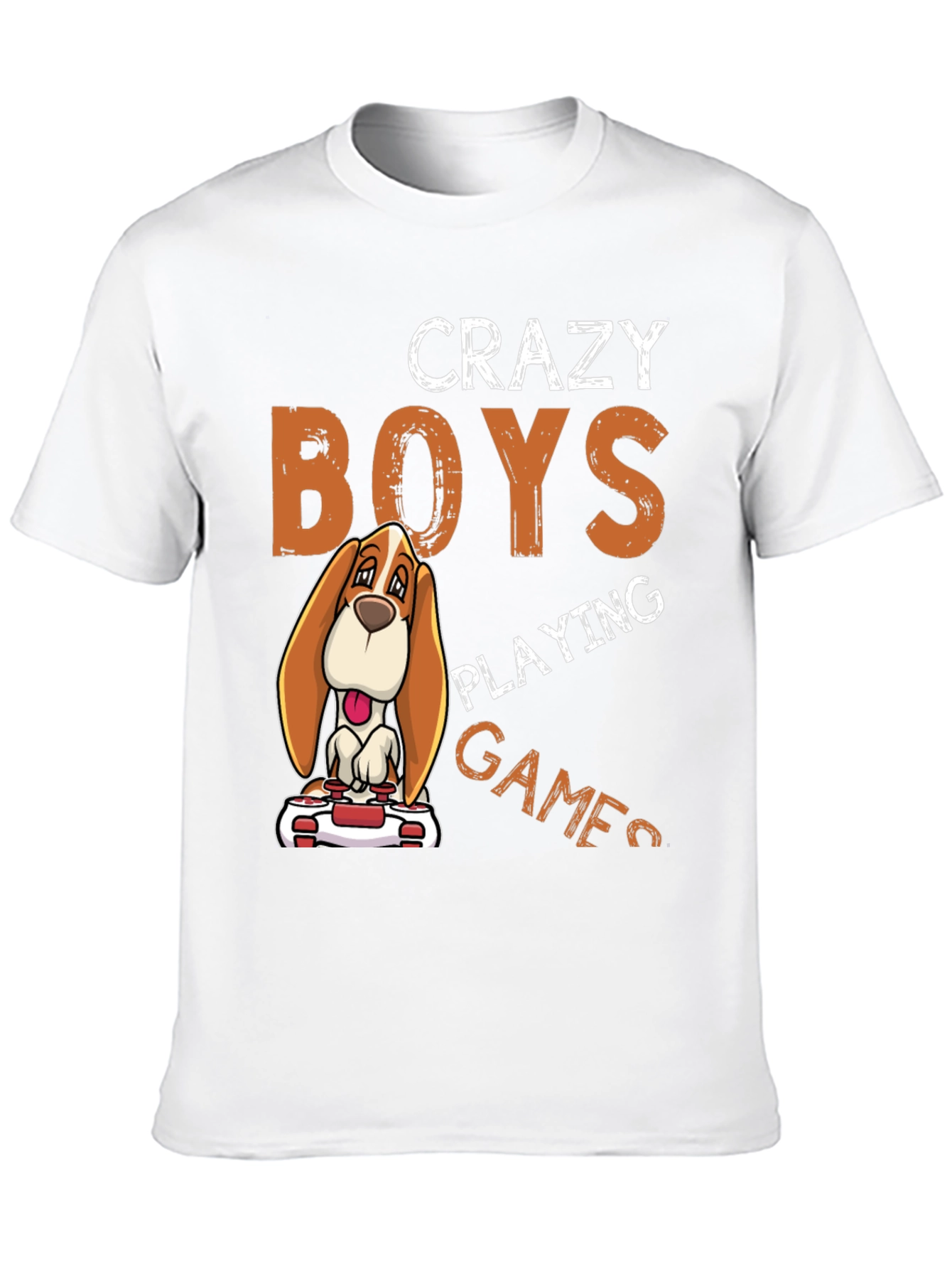 Crazy Boys Playing Games Dog Graphic T-Shirt