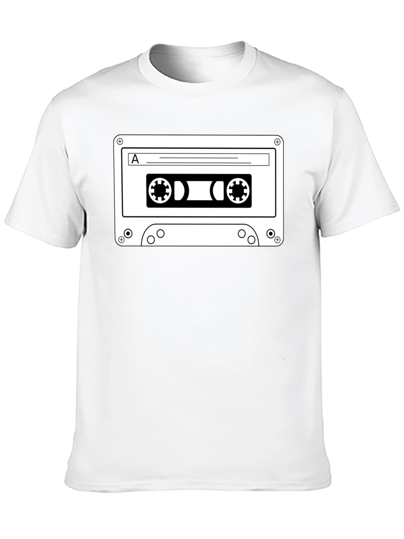 Retro Cassette Tape Graphic T-Shirt - Black