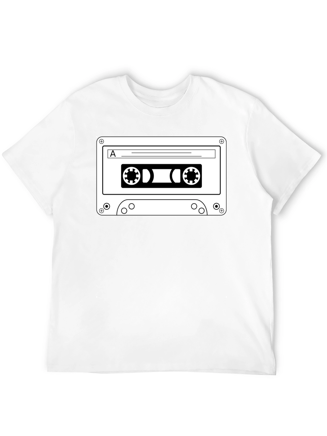 Retro Cassette Tape Graphic T-Shirt - Black