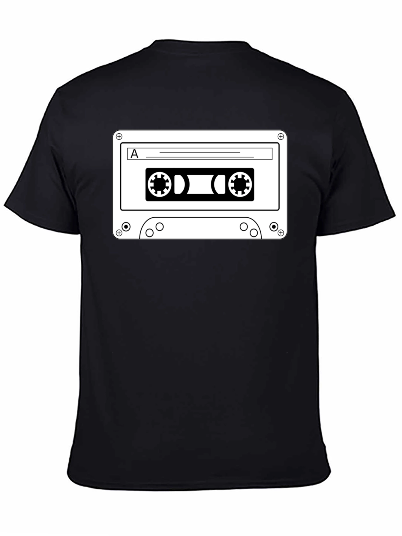 Retro Cassette Tape Graphic T-Shirt - Black