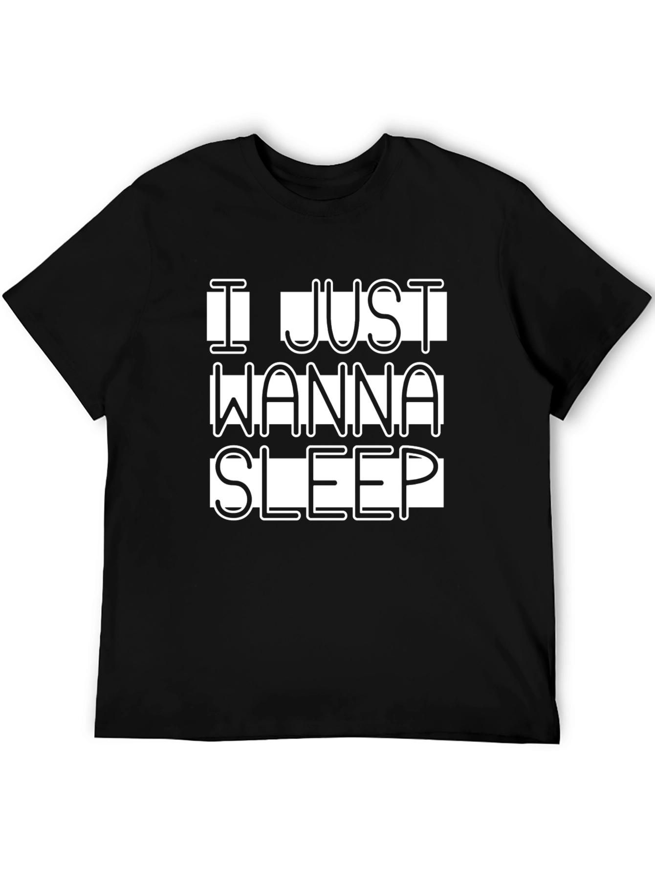 I Just Wanna Sleep Graphic T-Shirt Black Cotton Tee