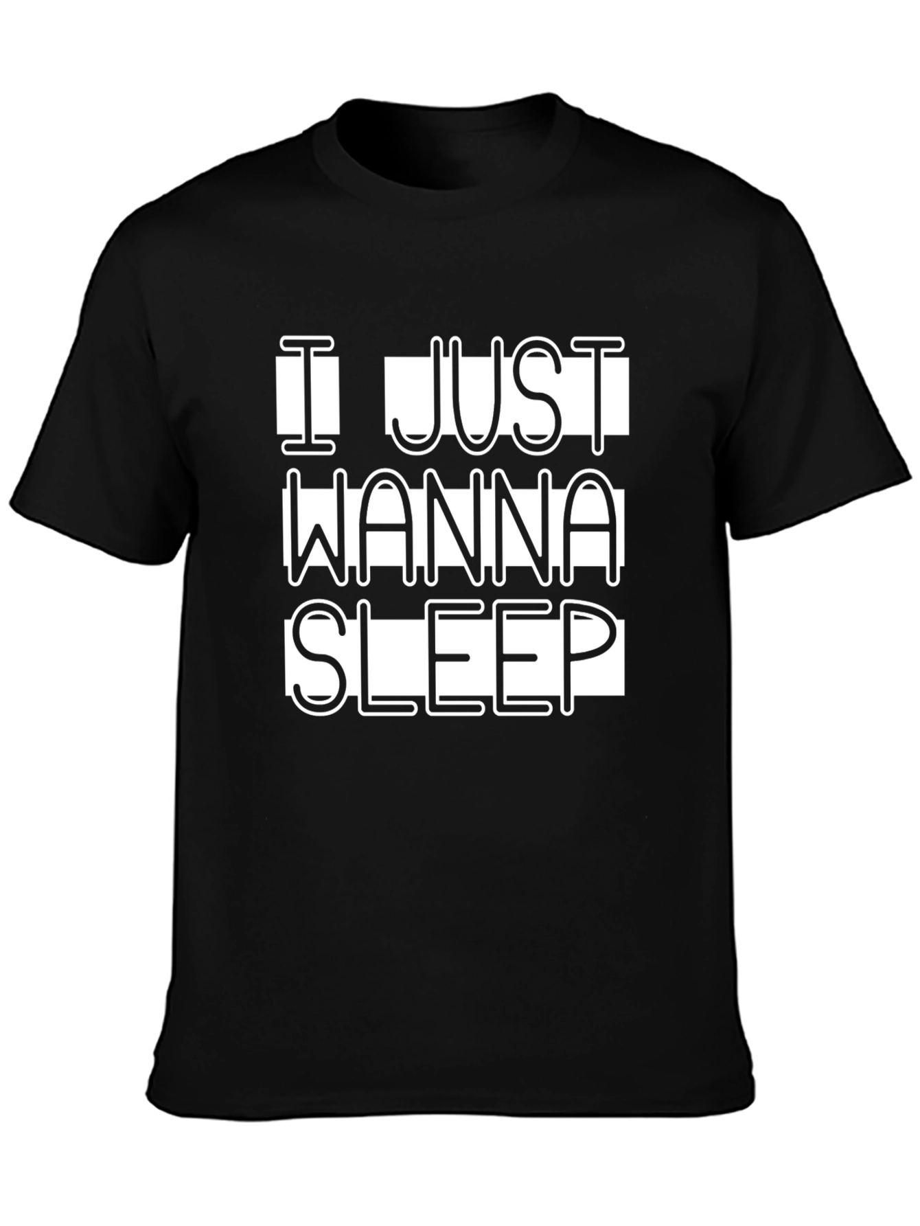 I Just Wanna Sleep Graphic T-Shirt Black Cotton Tee