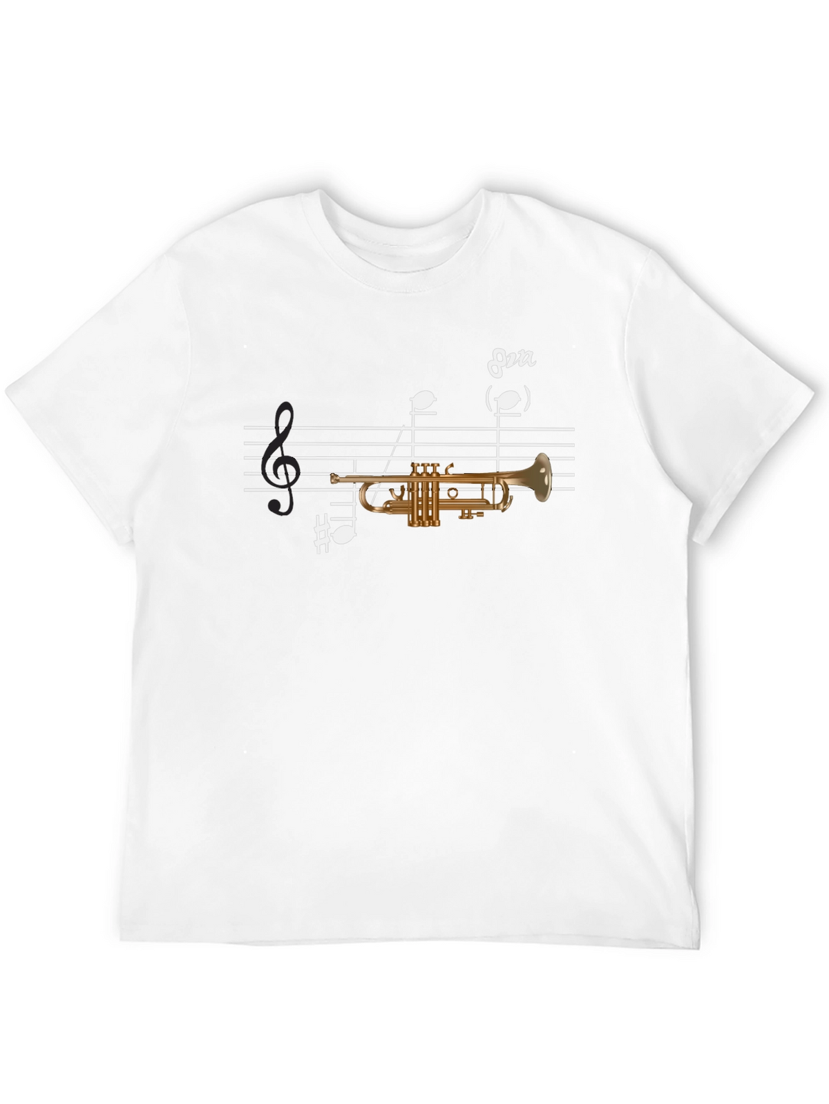 Musical Trumpet Graphic T-Shirt - Black Cotton Tee
