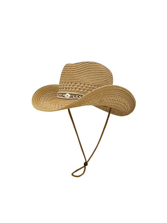 Sun Protection Straw Cowboy Hat for Summer Beach and Travel