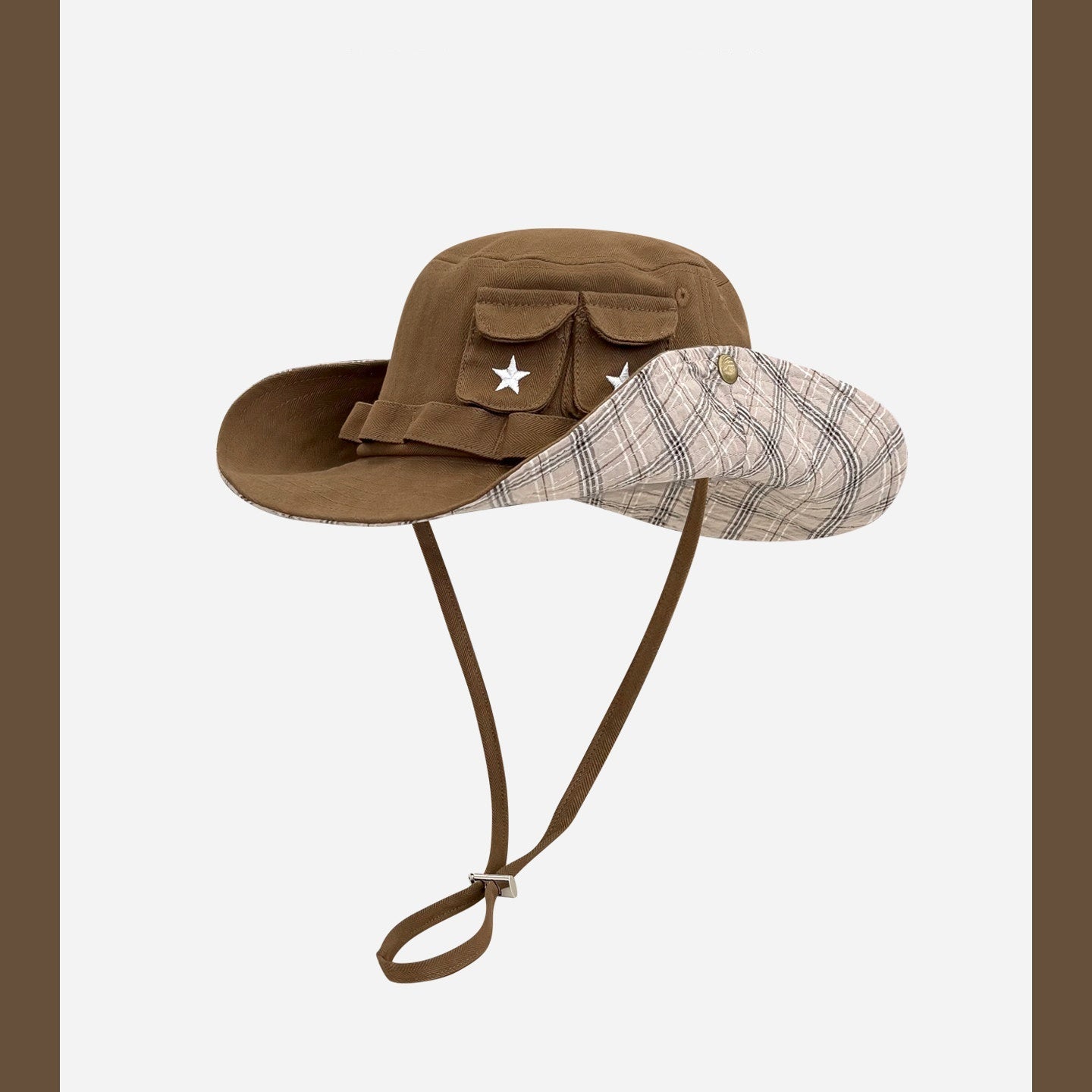 Stylish Outdoor Cowboy Bucket Hat with Star Pattern - Sun Protection for Women
