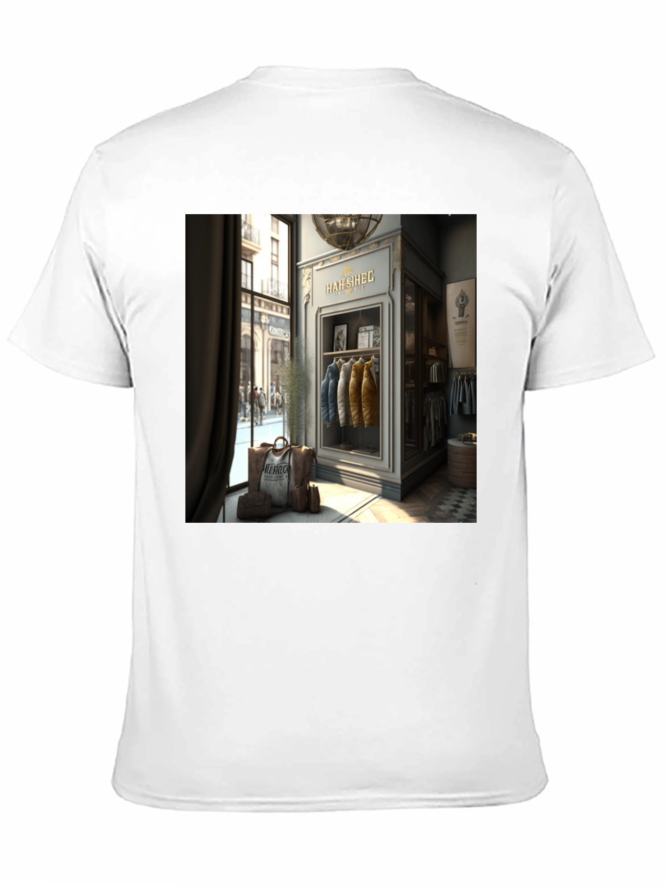 Stylish T-Shirt with HAH SIHEC Shop Print
