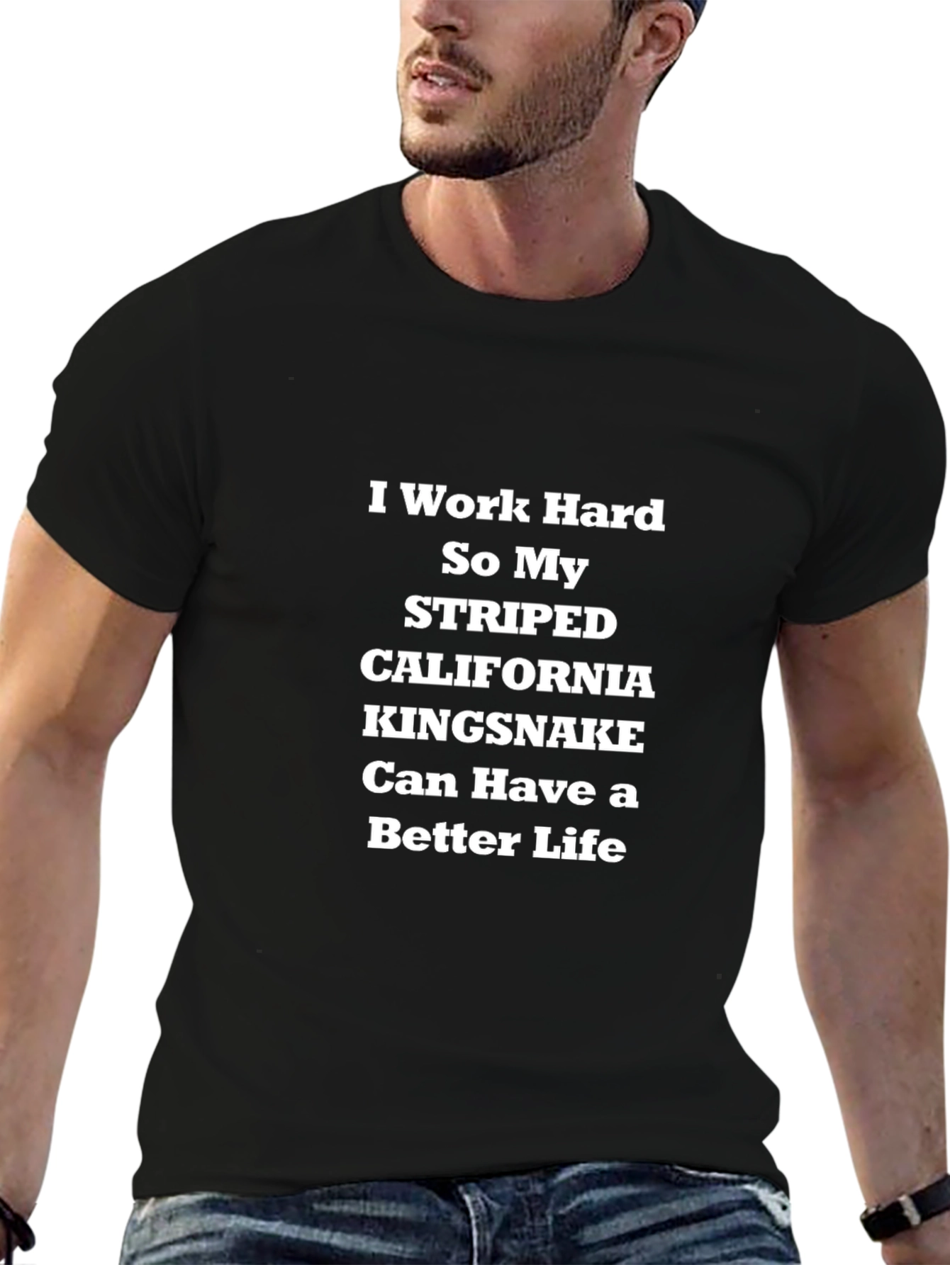 Striped Kingsnake T-Shirt - I Work Hard
