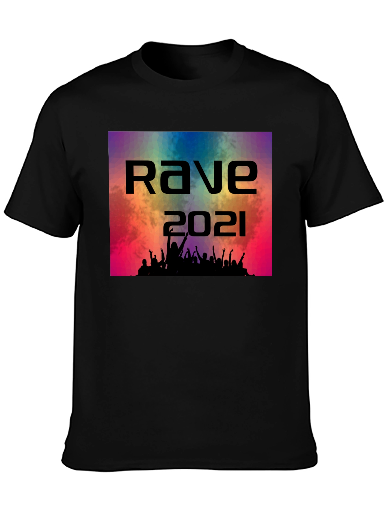 Rave 2021 T-Shirt - Black Cotton Graphic Tee