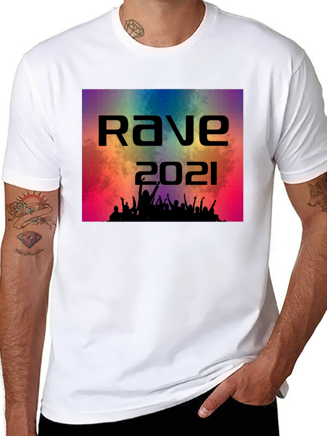 Rave 2021 T-Shirt - Black Cotton Graphic Tee