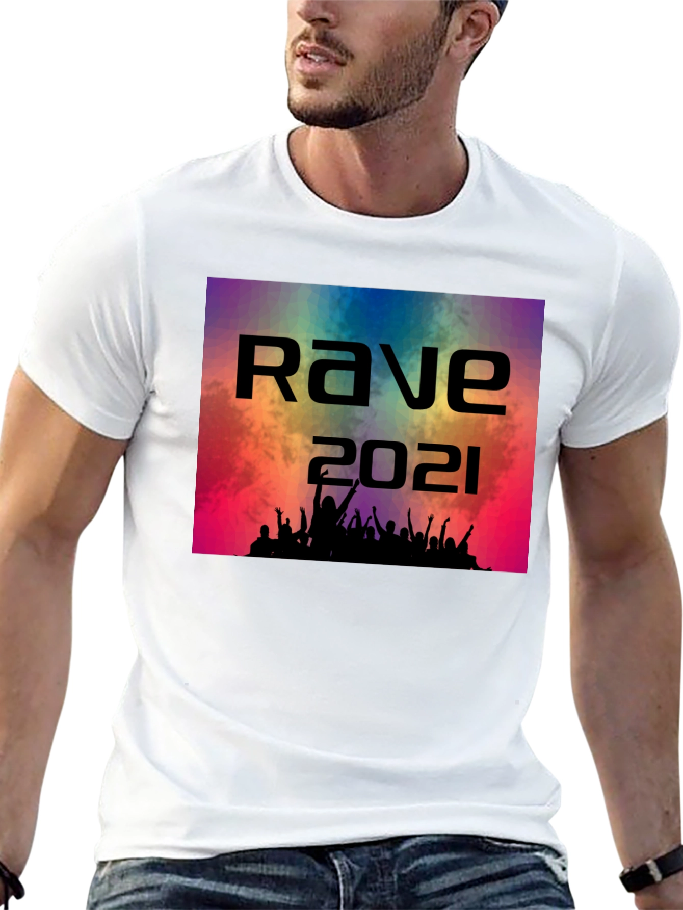 Rave 2021 T-Shirt - Black Cotton Graphic Tee