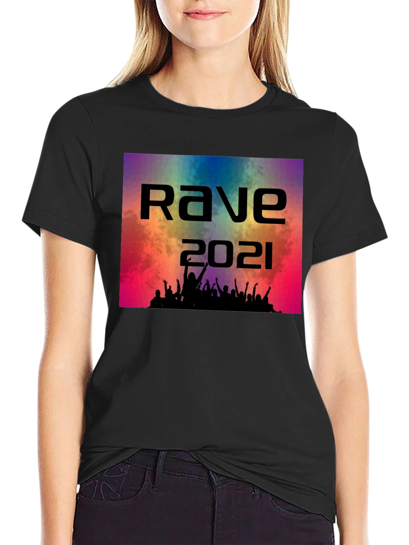 Rave 2021 T-Shirt - Black Cotton Graphic Tee
