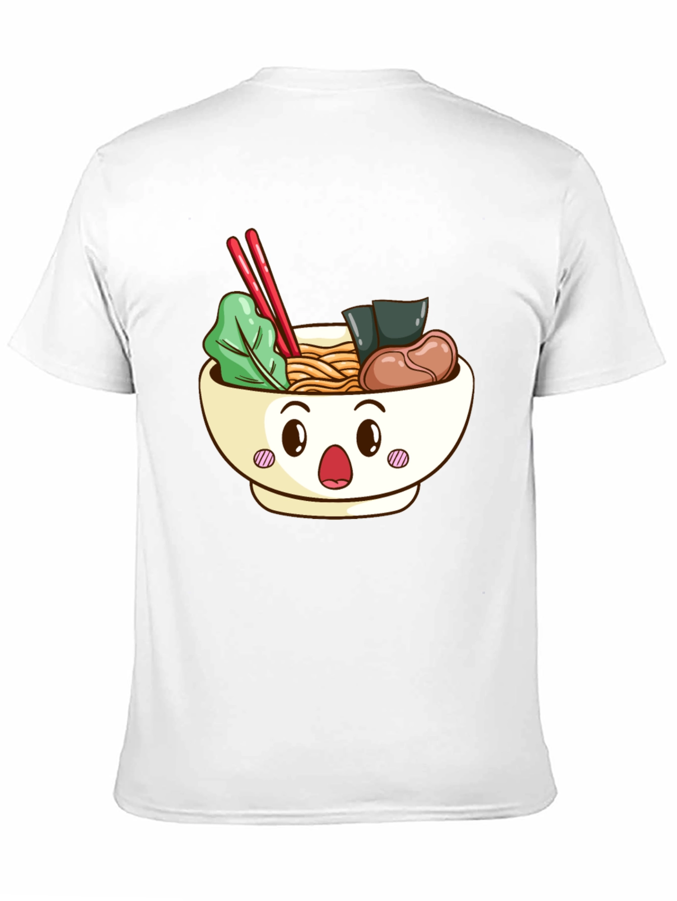 Cute Ramen Bowl Graphic T-Shirt - Black