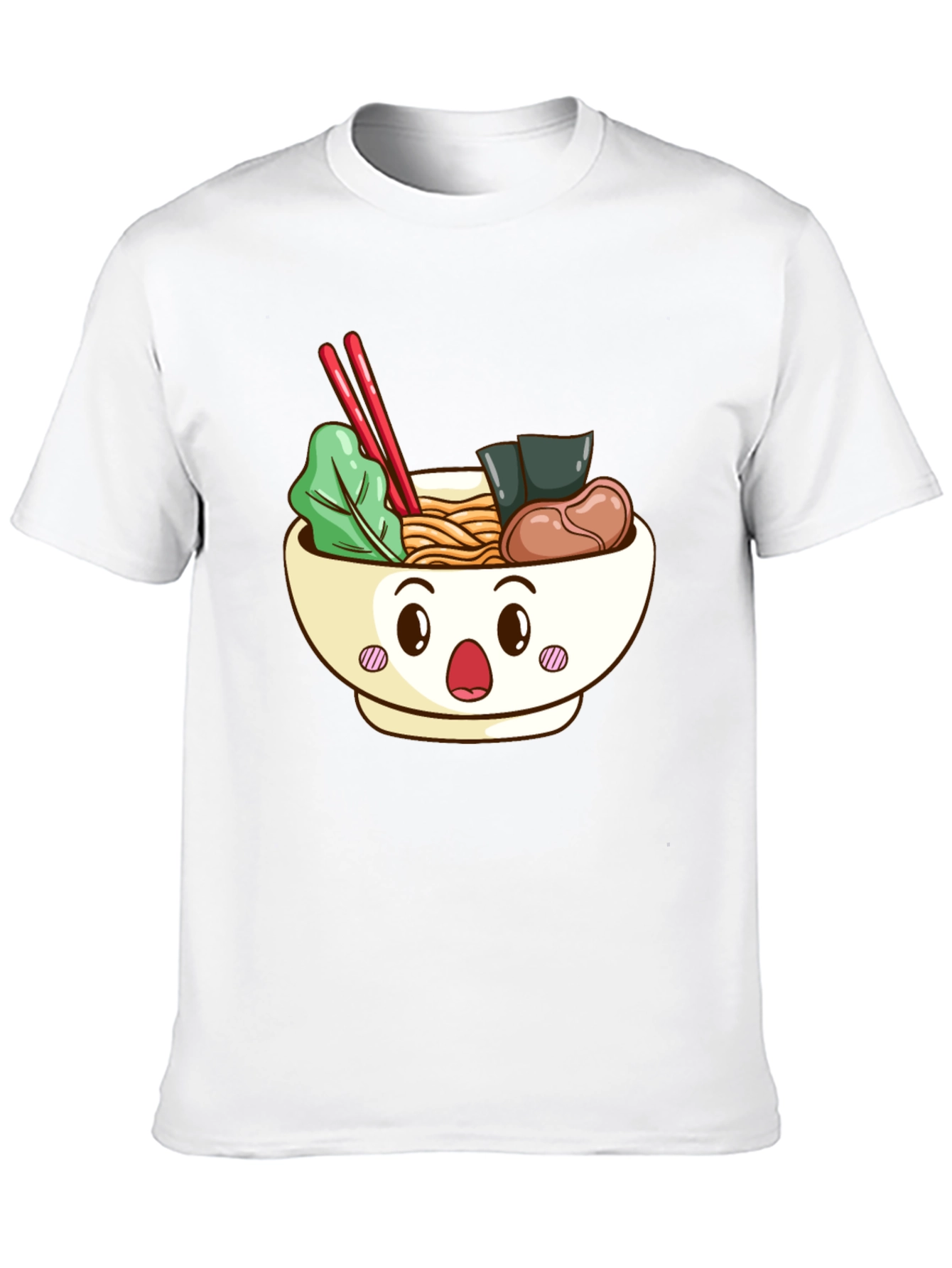 Cute Ramen Bowl Graphic T-Shirt - Black
