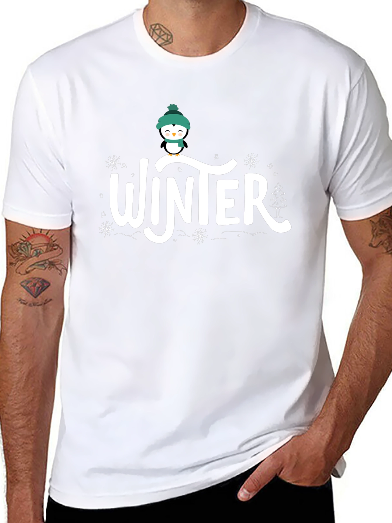 Winter Penguin Graphic T-Shirt