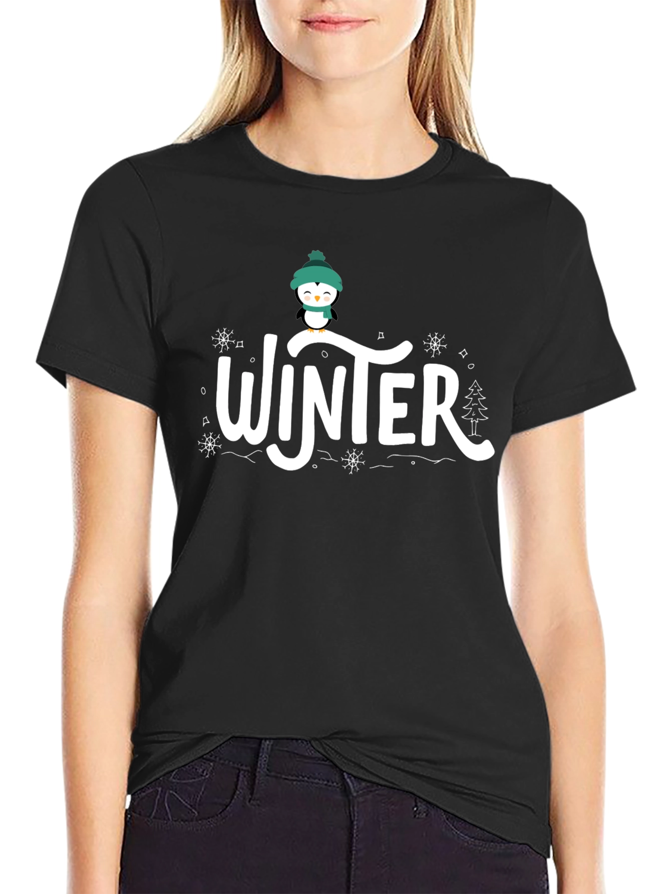 Winter Penguin Graphic T-Shirt