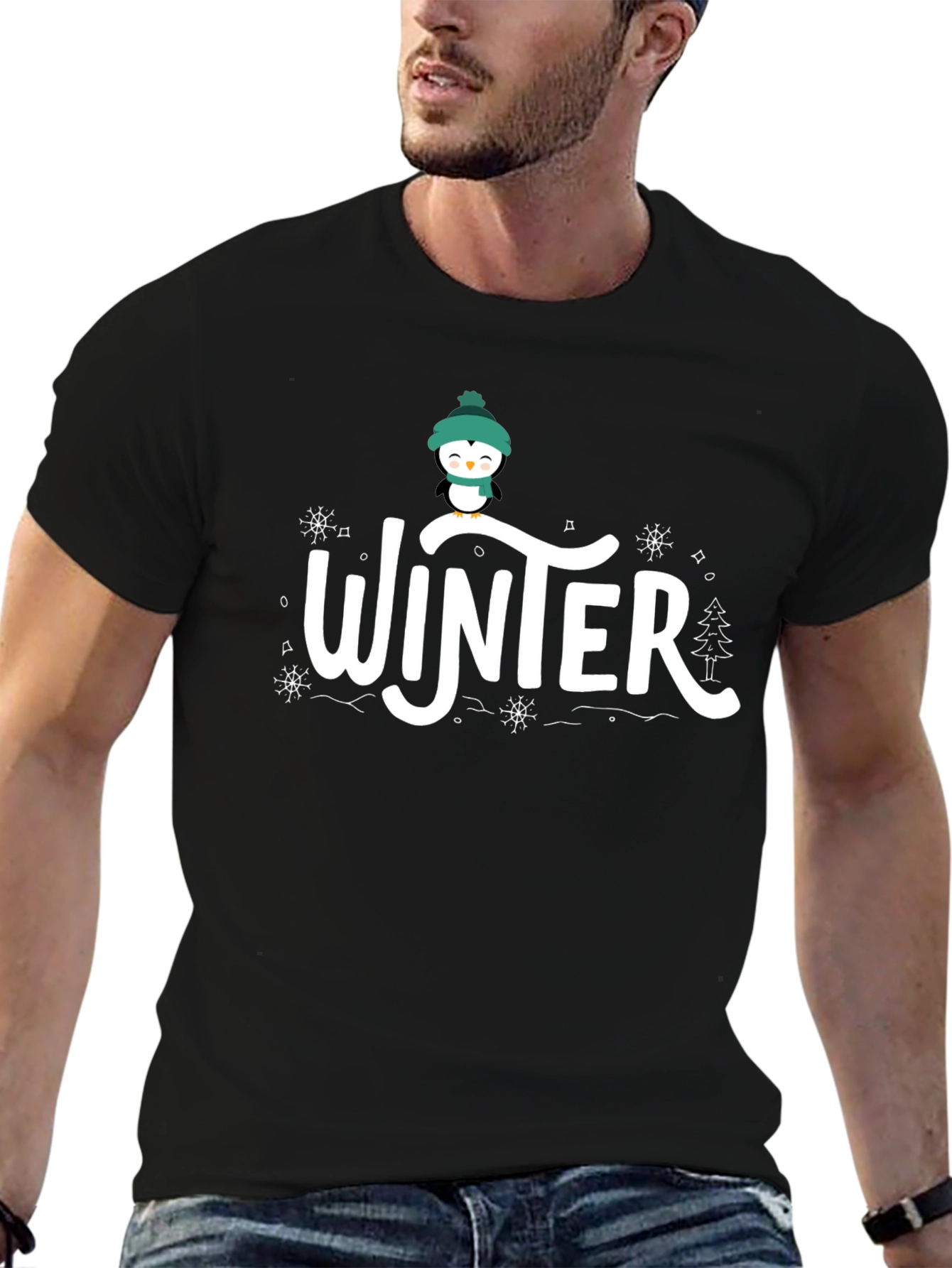 Winter Penguin Graphic T-Shirt