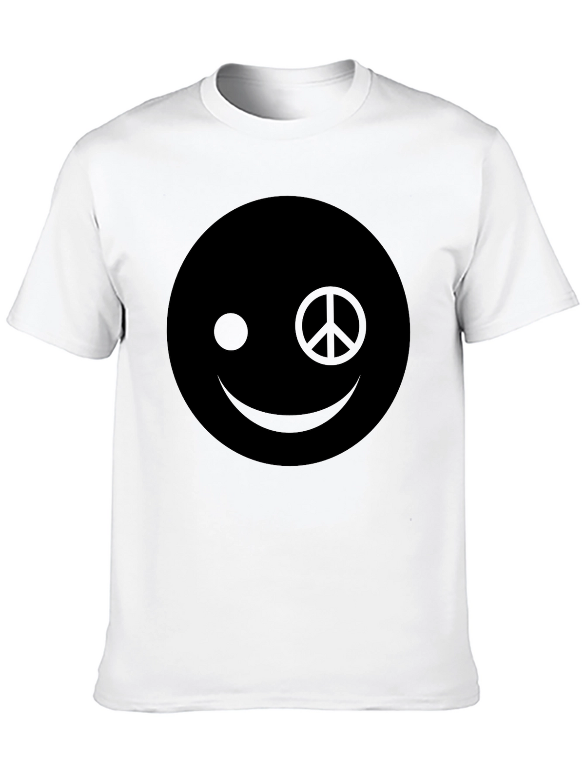 Peace Sign Smiley Face Graphic T-Shirt