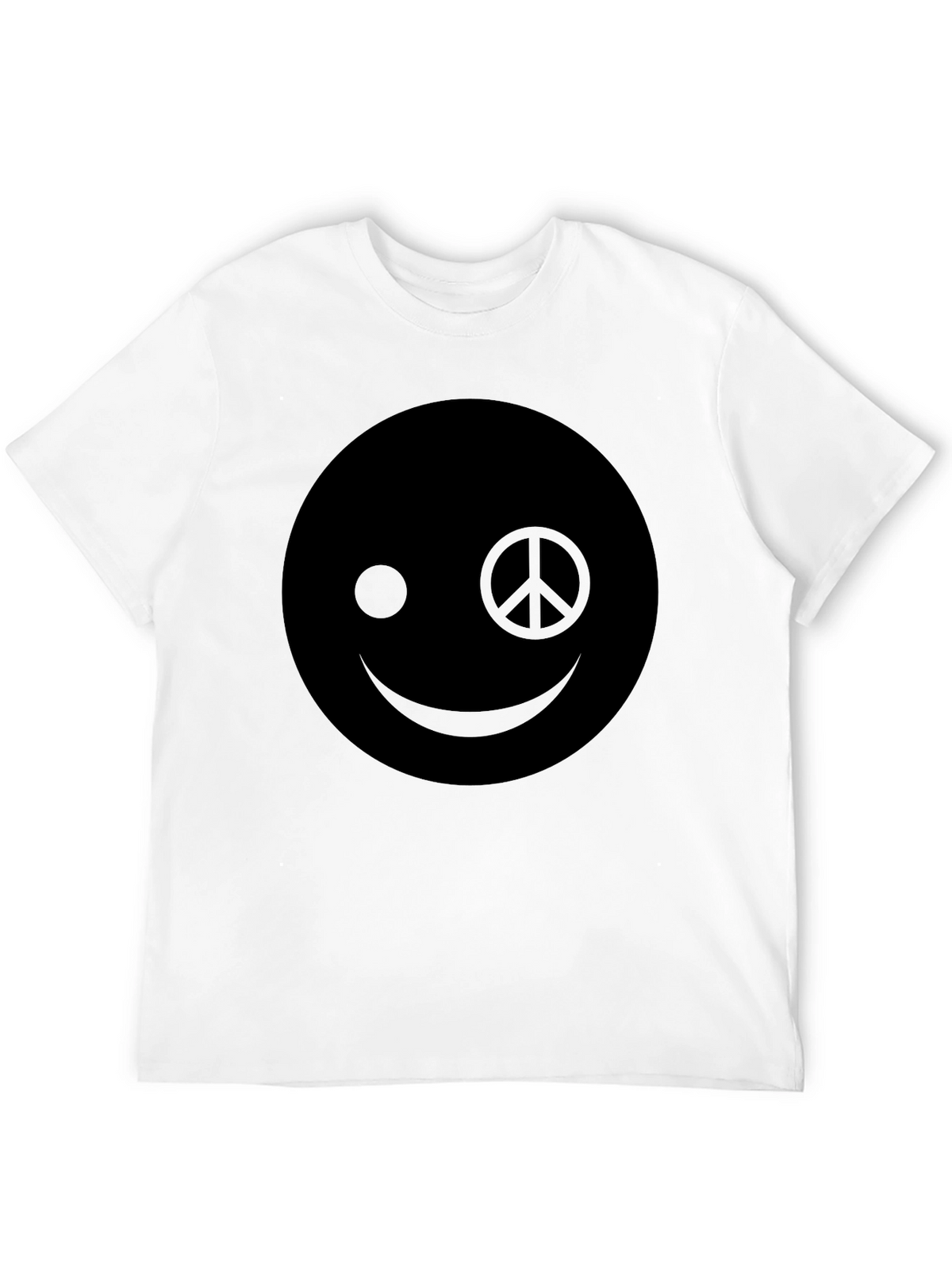 Peace Sign Smiley Face Graphic T-Shirt